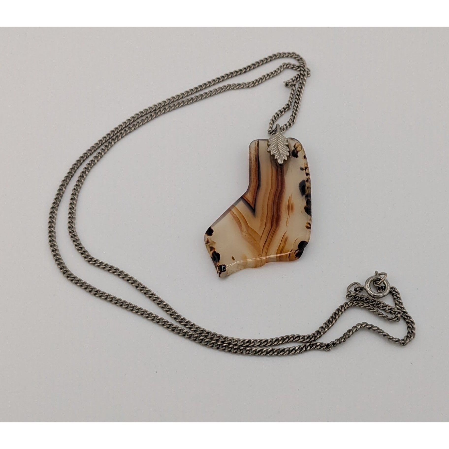 Handmade Handmade Polished Agate Slice Pendant Necklace Size ONE SIZE - 3 Thumbnail