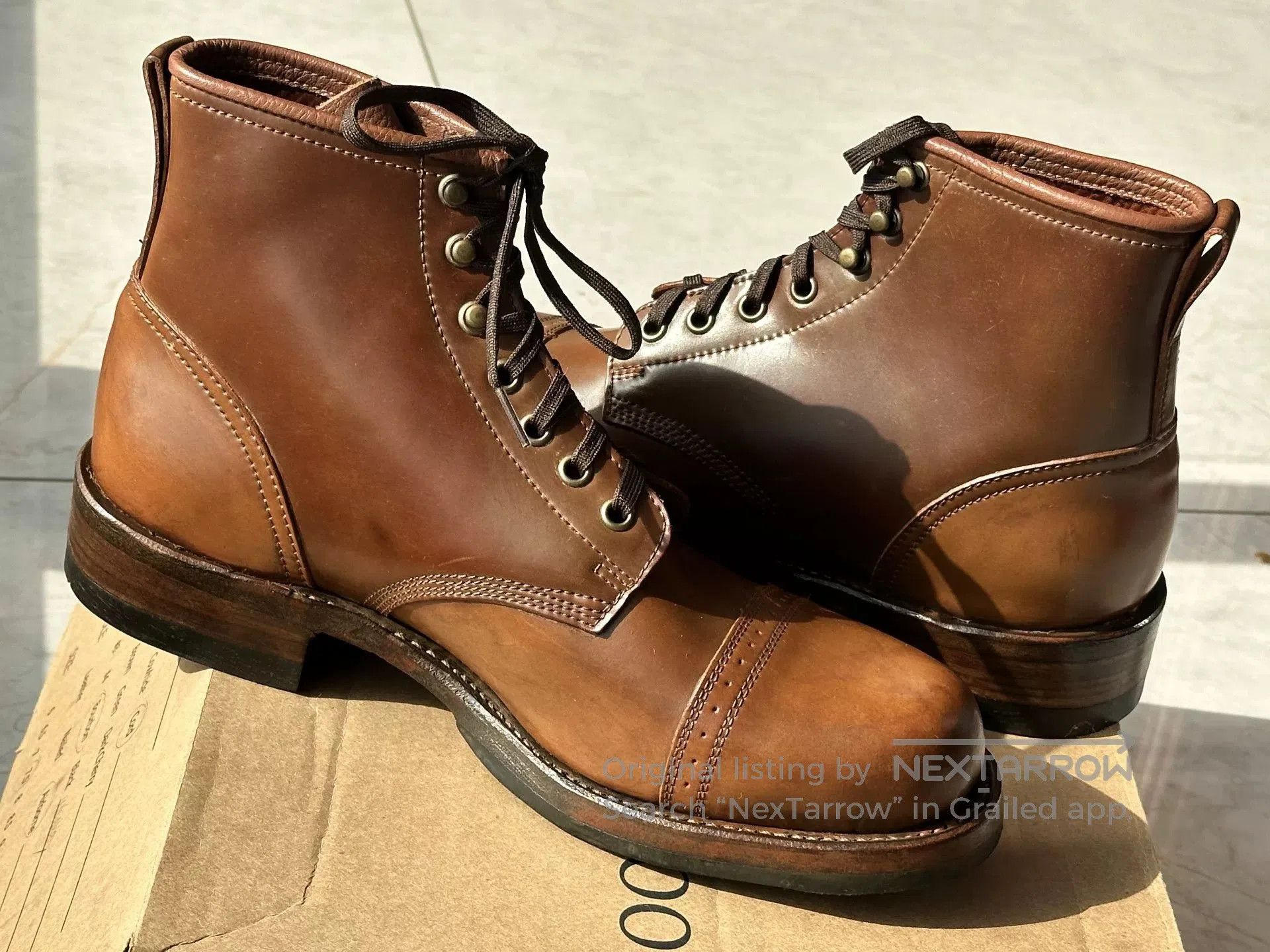 Viberg Julian Bowery Whiskey Shell Paratrooper Boots. Size US 7.5 / EU 40-41 - 4 Thumbnail
