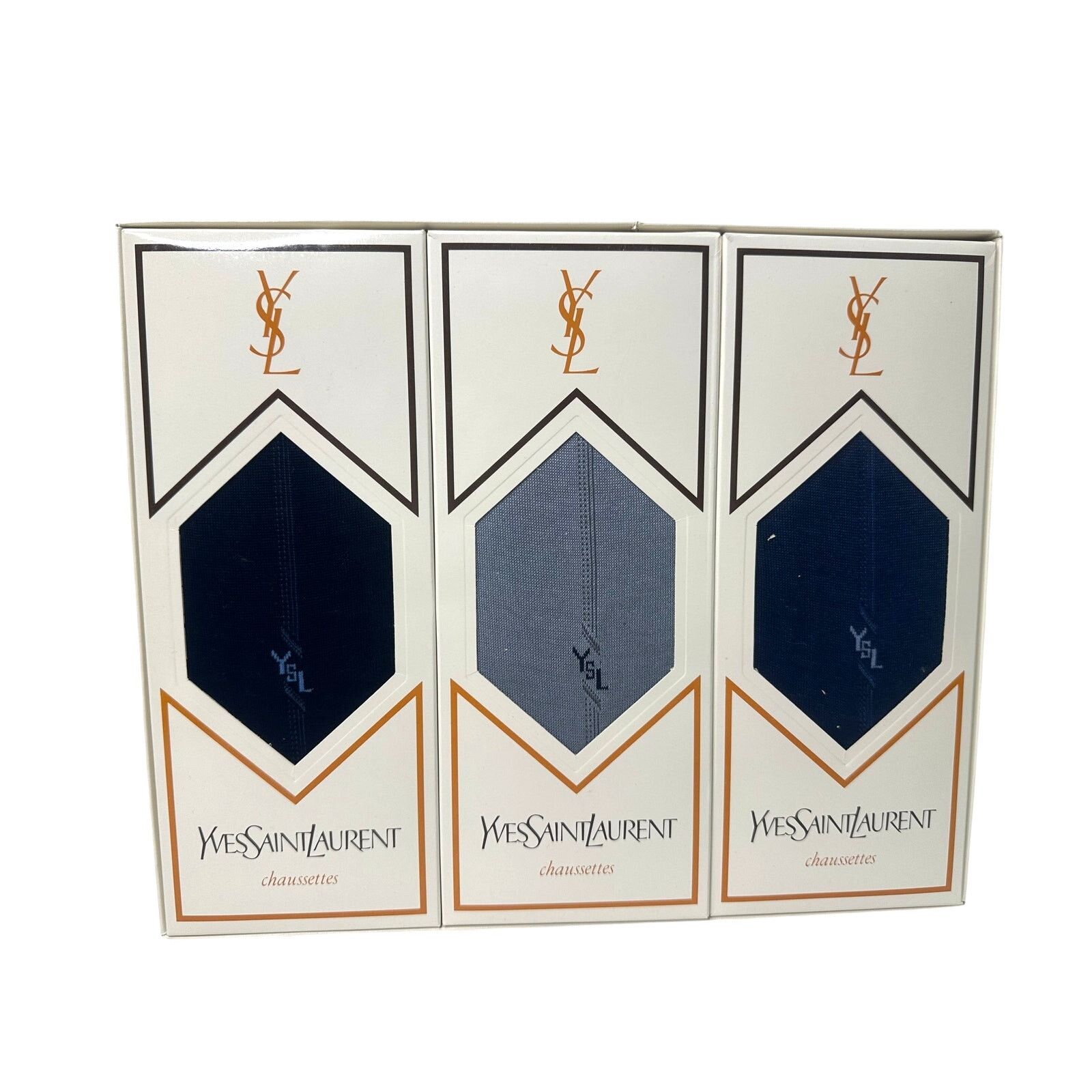 Yves Saint Laurent (YSL) Dress Sock Gift Set Blue Gray Black