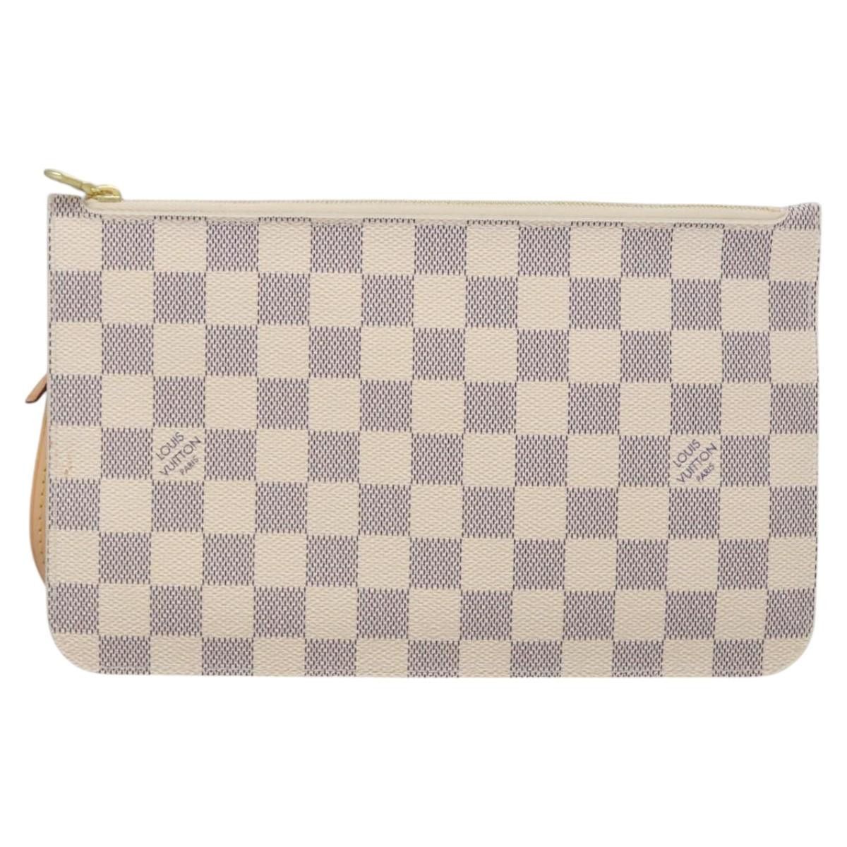 Louis Vuitton Pochette Neverfull White Canvas Clutch Bag (Pre-Owned) Size ONE SIZE - 1 Thumbnail