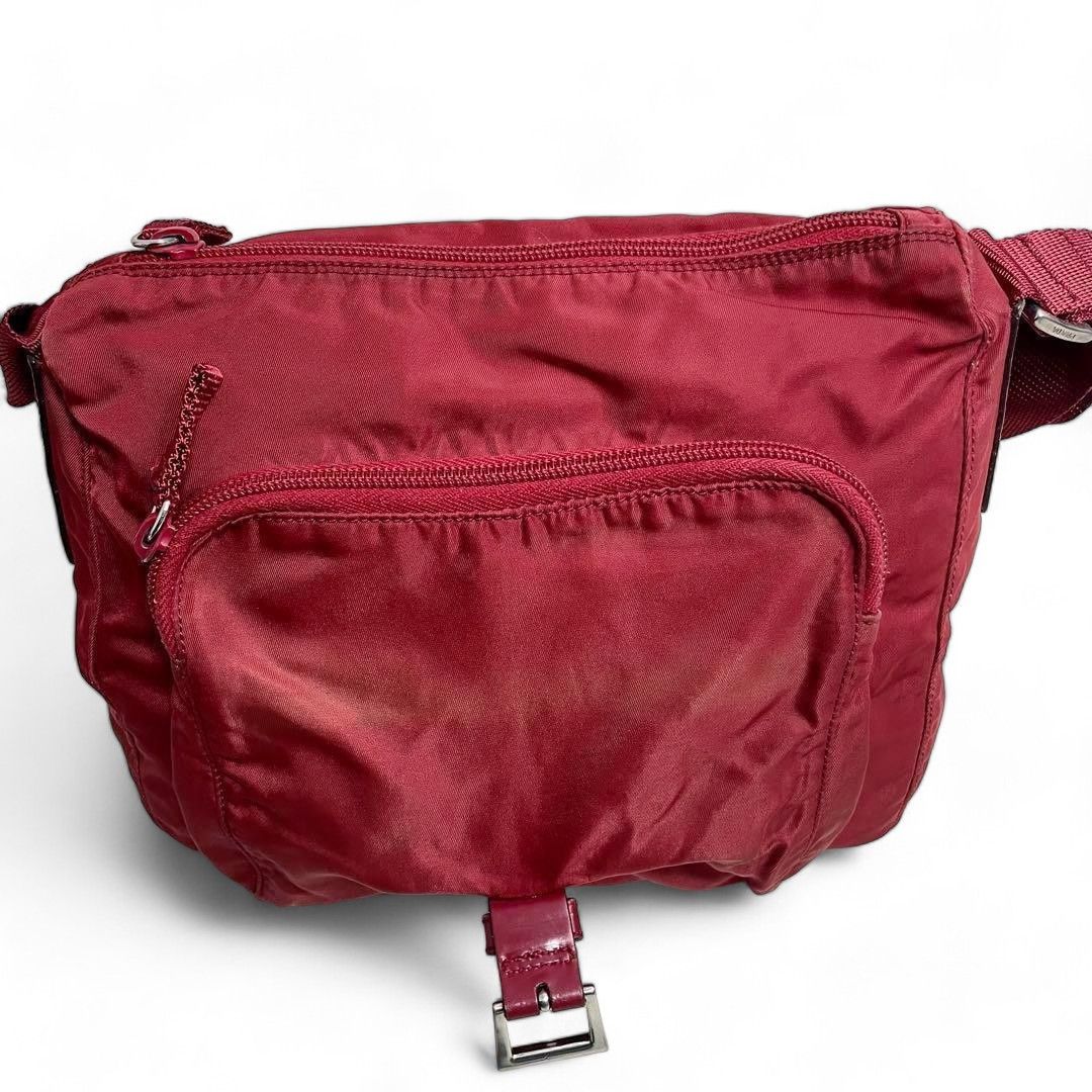 Prada Prada - Shoulder Bag Messenger Red Triangle Logo Plate Nylon Size ONE SIZE - 4 Thumbnail