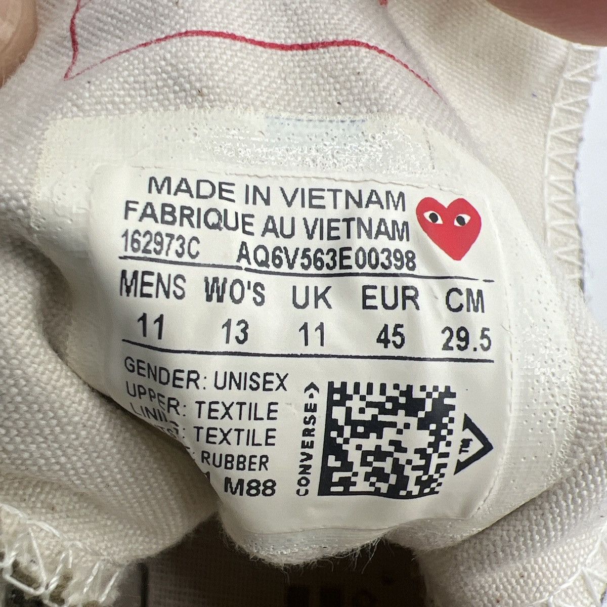 Converse Converse Comme des Garçons Play x Chuck 70 Hi Multi Heart Size US 11 / EU 44 - 8 Thumbnail