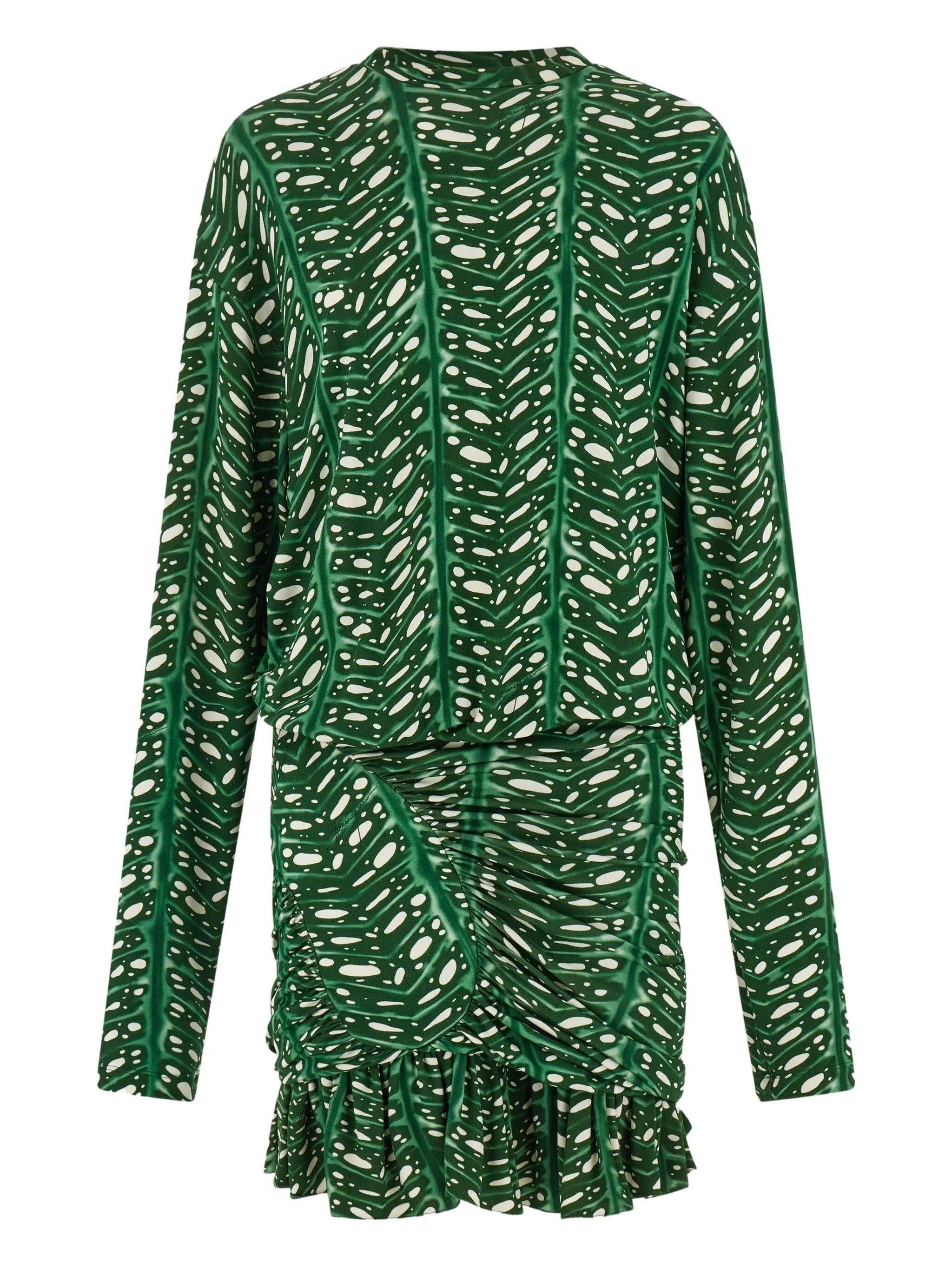 Salvatore Ferragamo o1s1rm0426 Mini Dress in Green Size M / US 6-8 / IT 42-44 - 1 Thumbnail