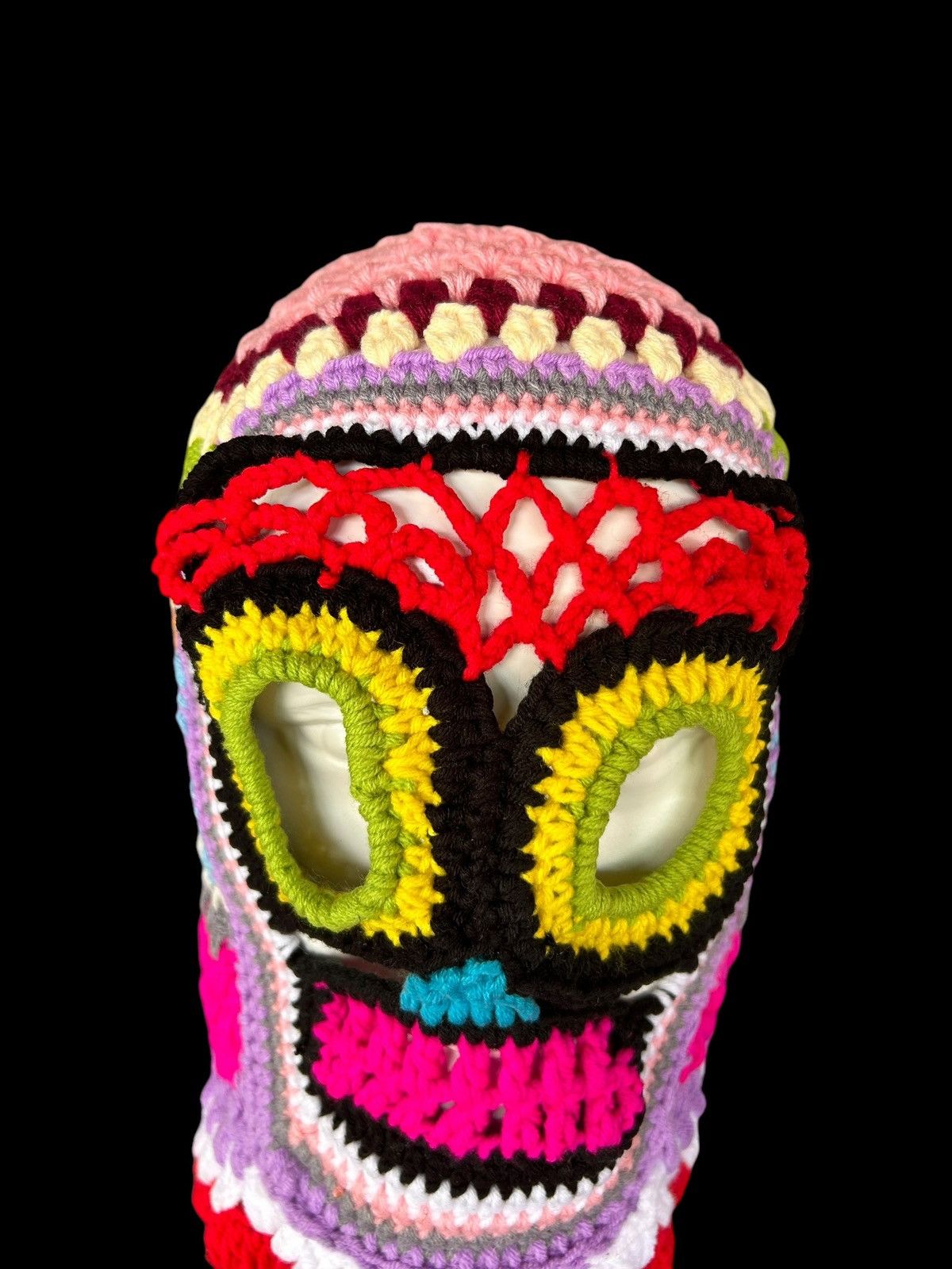 Japanese Brand × Kapital × Vintage Very Rare Crochet Knitted Handmade Balaclava Masked ☠️☠️ Size ONE SIZE - 6 Thumbnail