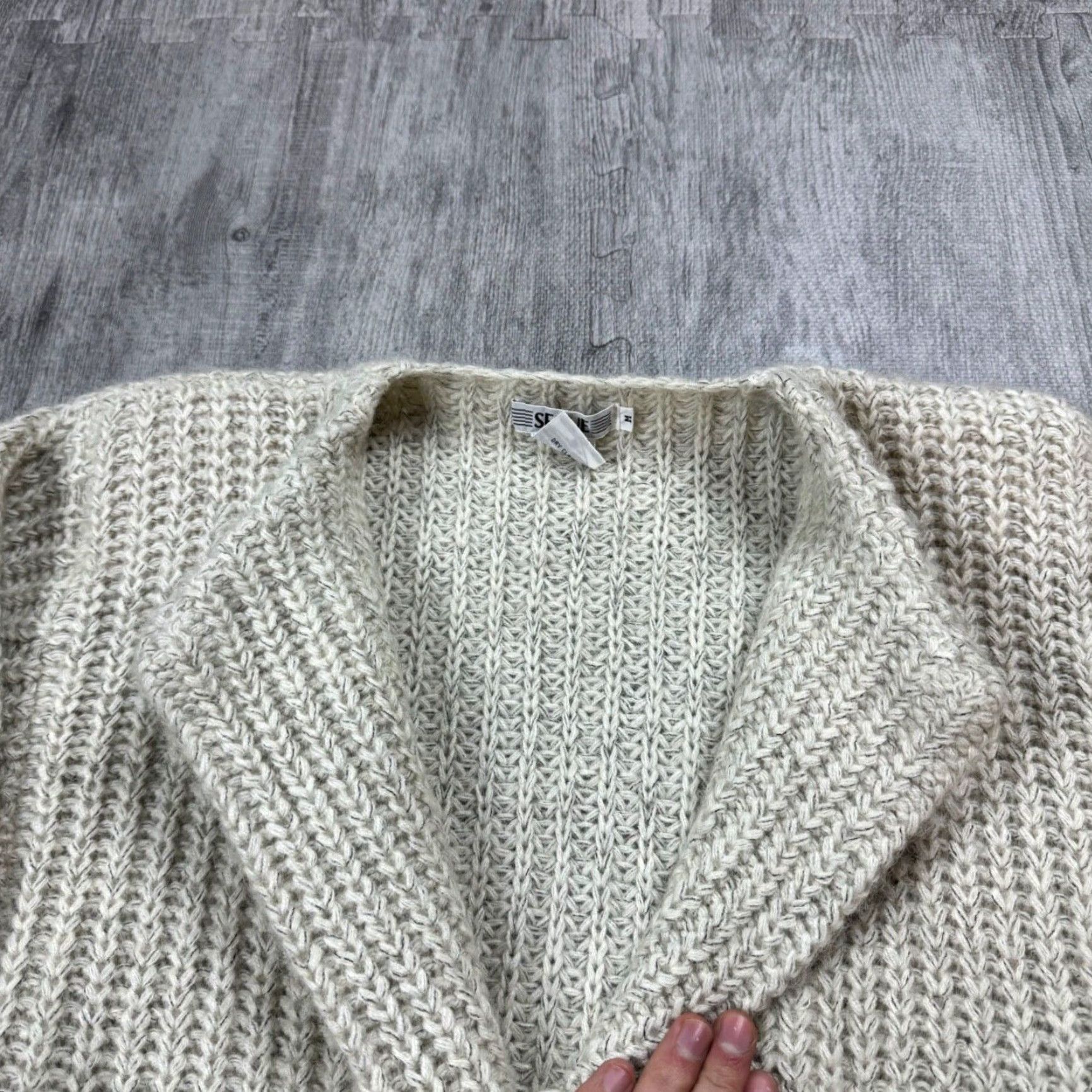 Vintage VINTAGE SEGUE WOMENS KNIT CARDIGAN SWEATER 80s GREY MOHAIR FUZZY LONG SLEEVE MENS Size M / US 6-8 / IT 42-44 - 3 Thumbnail