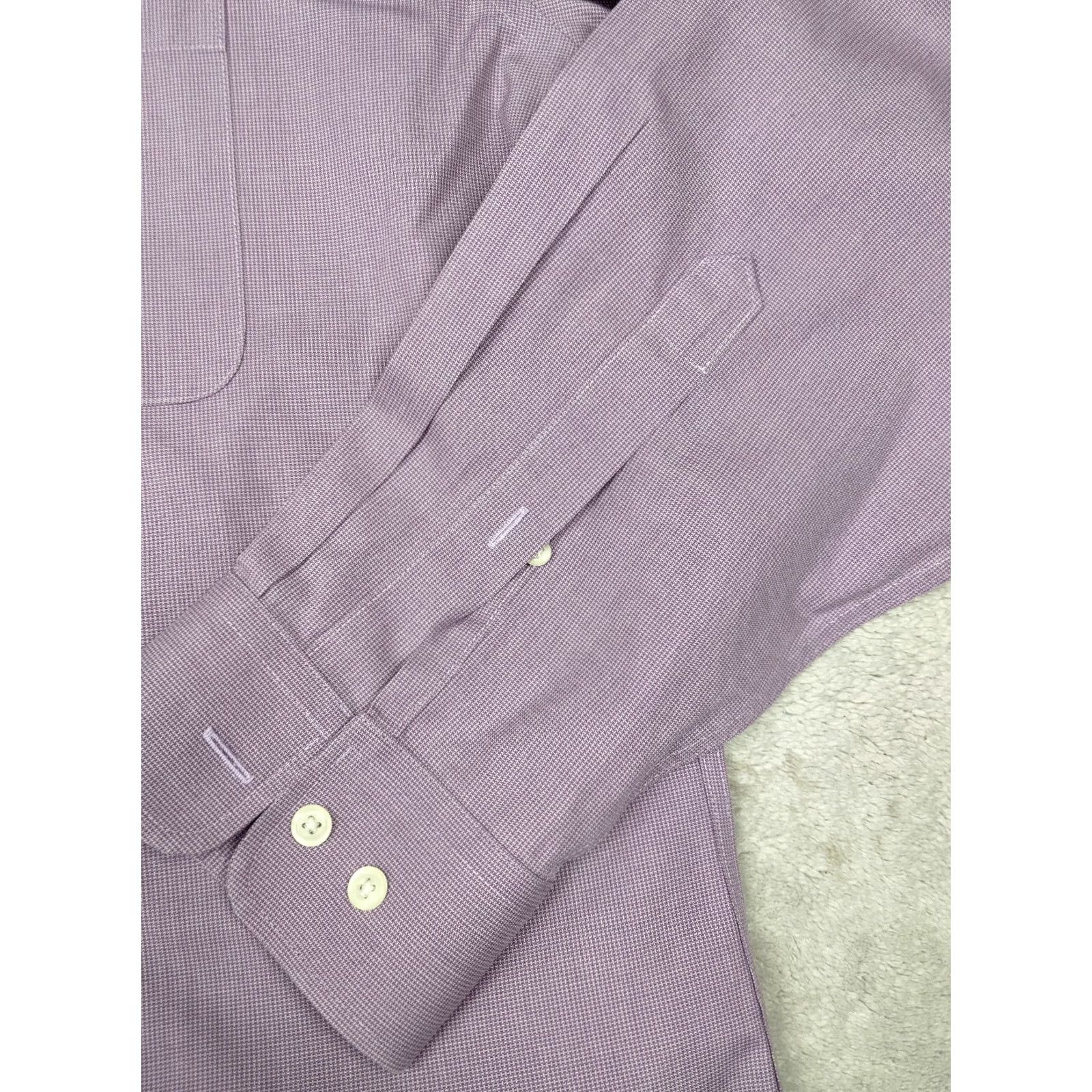 Joseph Joseph & Feiss Fitted Non Iron Mens Tall 18 Purple Weave Button Shirt Size US XXL / EU 58 / 5 - 2 Thumbnail