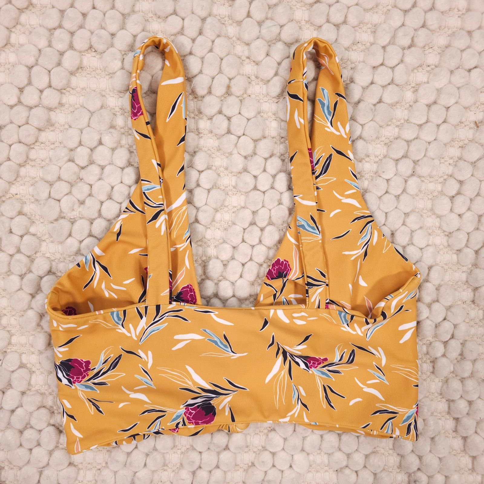 Beach Riot Beach Riot Bowie Sports Bra Golden Yellow Floral Sz Small Size ONE SIZE - 4 Thumbnail