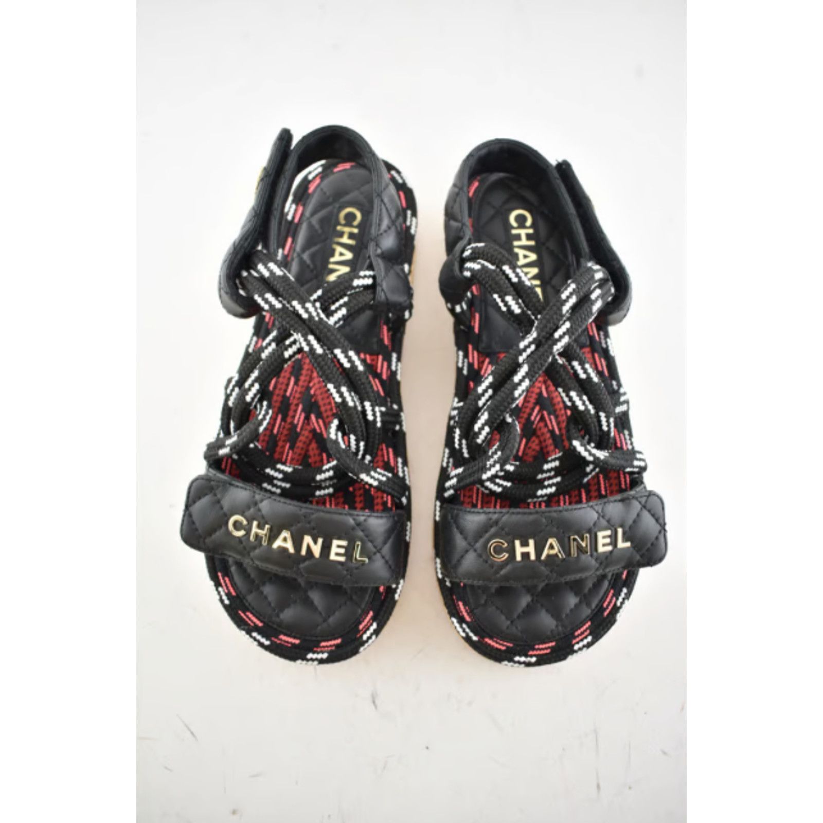 Chanel Chanel 20S White Black Cord Rope Quilted CC Logo Mule Size US 6 / IT 36 - 9 Thumbnail