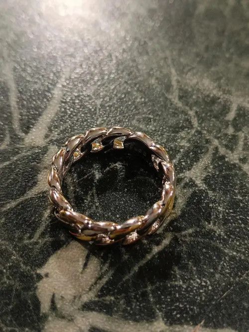 Jewelry Gold Silver Color Cuban Chain Ring (size 7-12 ) Size ONE SIZE - 7 Thumbnail