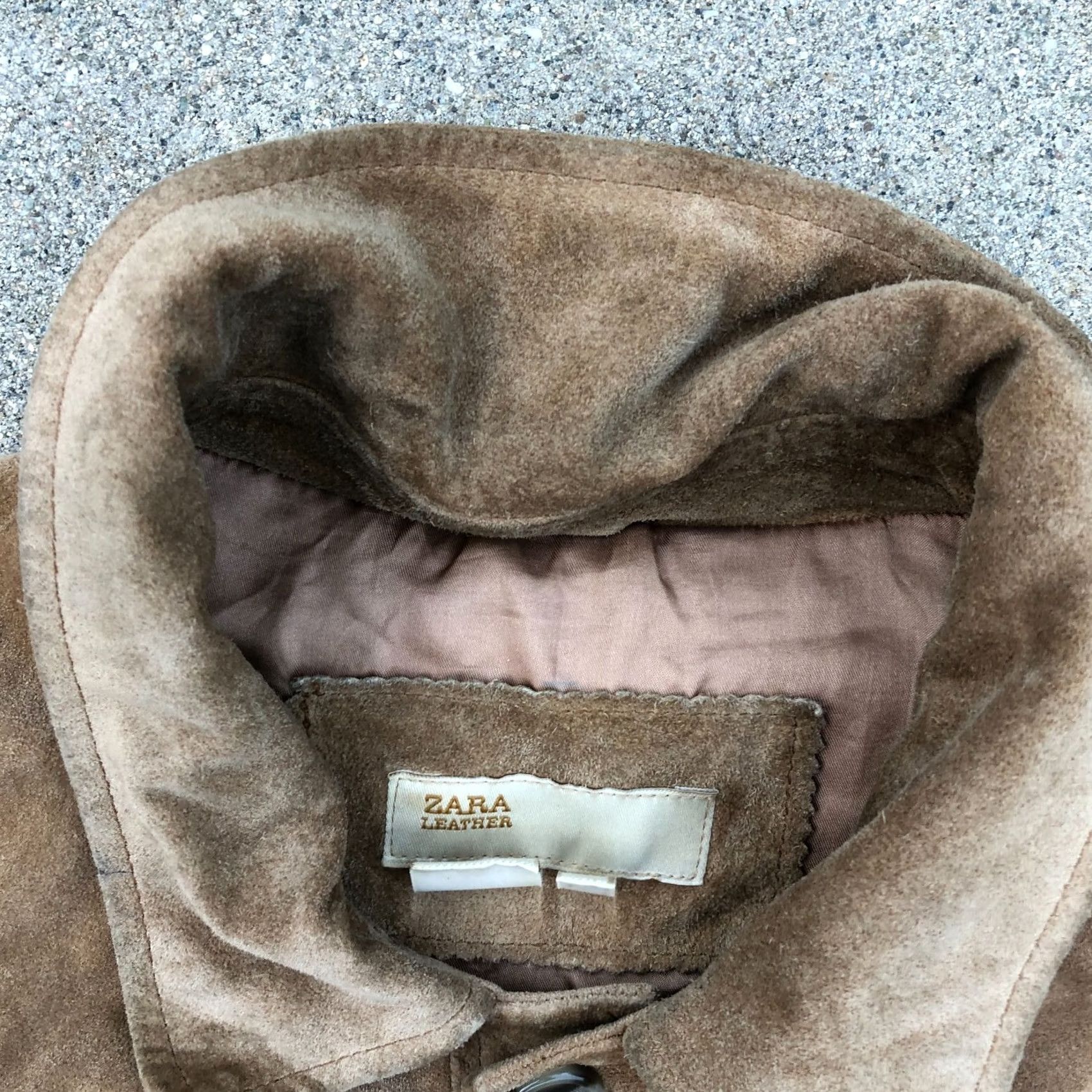 Zara VTG ZARA Leather Suede Jacket Coat Men's XL Brown Long Button Overcoat Size US XL / EU 56 / 4 - 5 Thumbnail