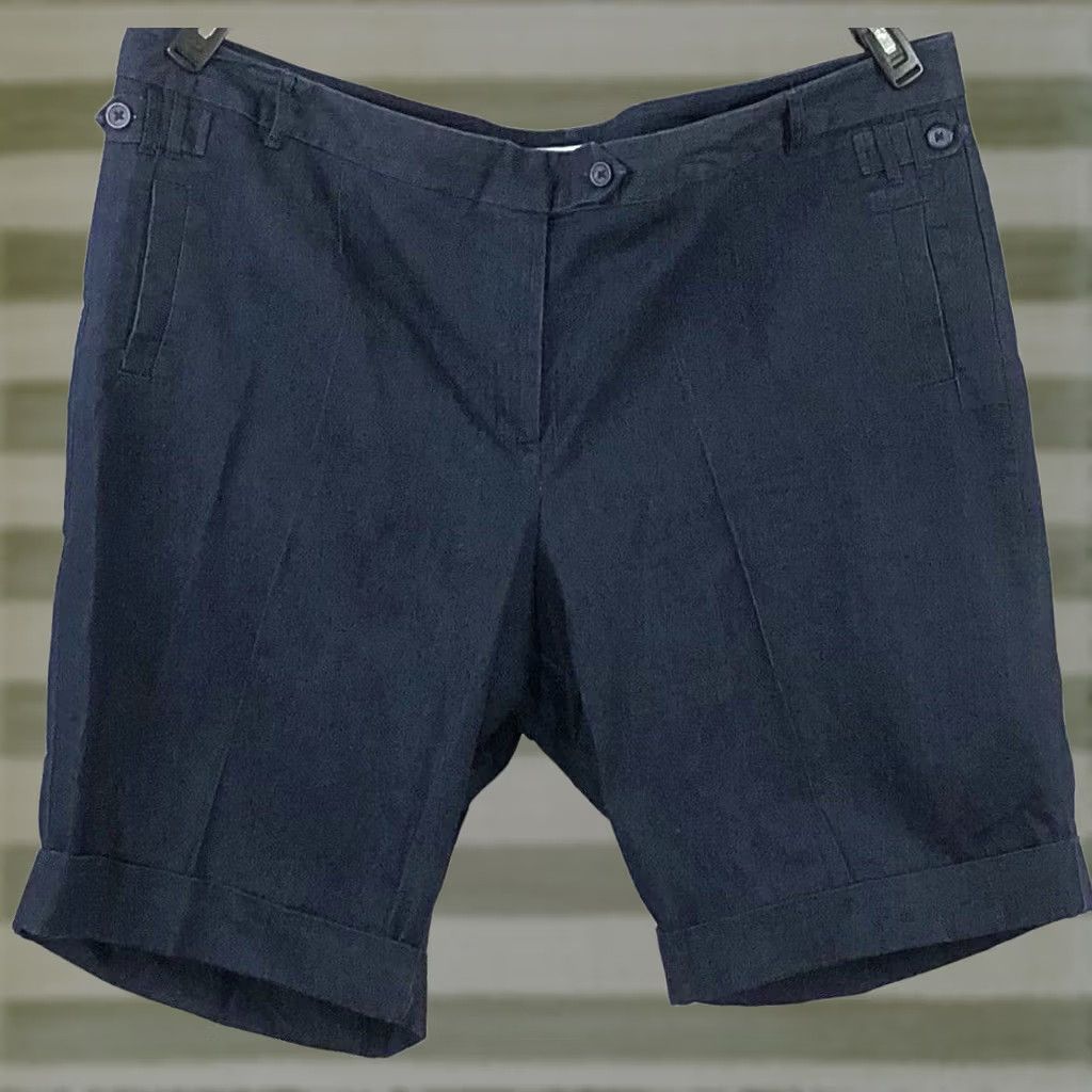 Vintage Cato chino twill shorts 26W dk blue denim flat front 48"W pockets high rise Women's Shorts Vintage No Size 34" / US 12 / IT 48 - 1 Thumbnail