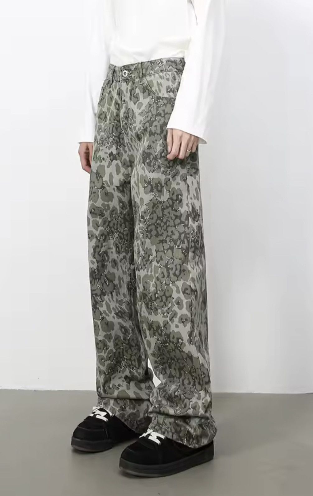 Japanese Brand Camo Denim Pants - Wide Leg Tactical Streetwear Trousers Size US 31 - 1 Thumbnail