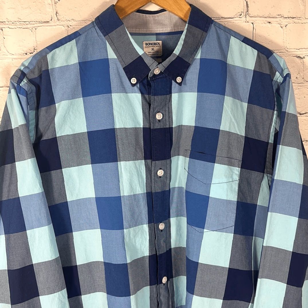 Bonobos Bonobos Button-Up Shirt XL Blue Slim Fit Long Sleeve Men’s Shirt Size US XL / EU 56 / 4 - 2 Thumbnail