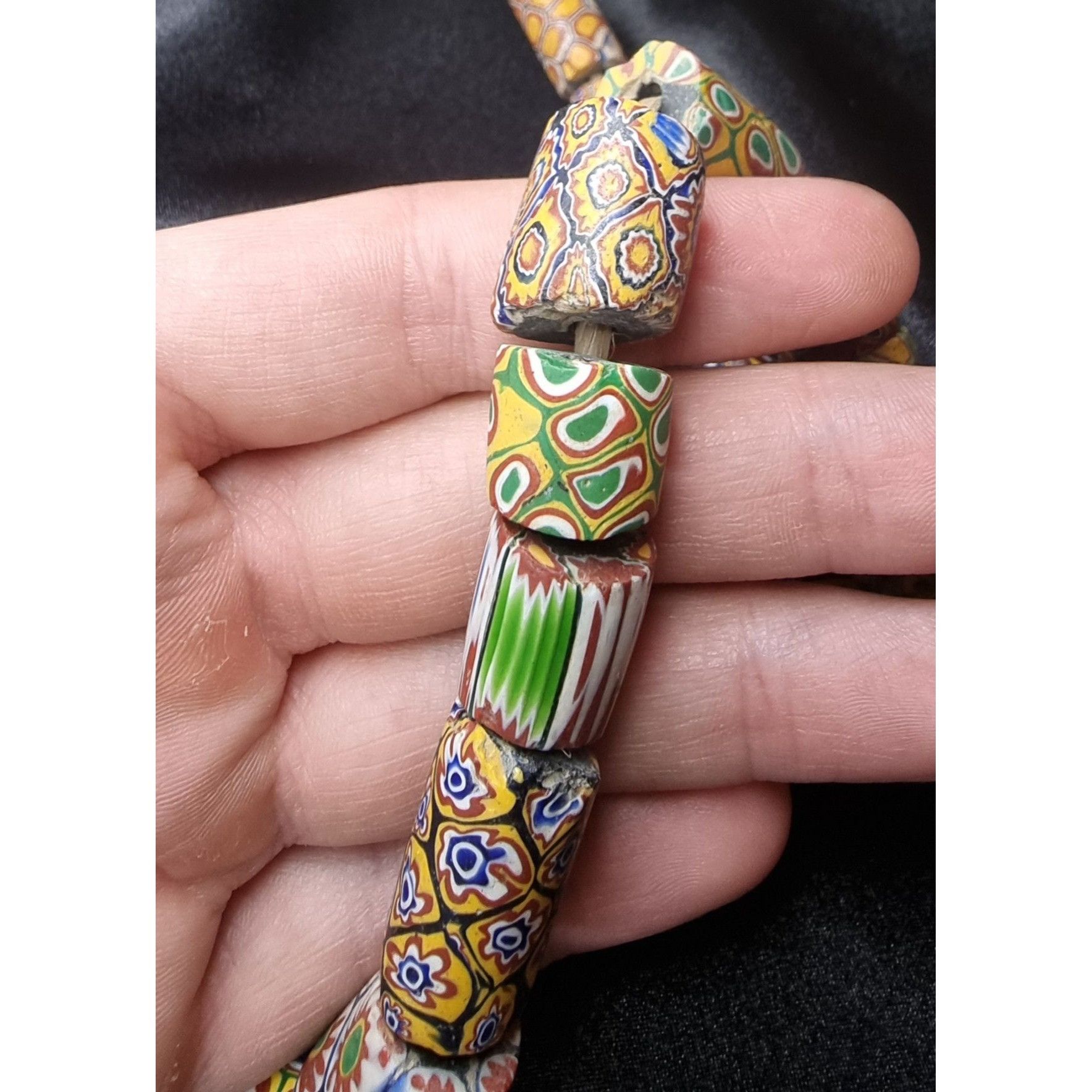 Vintage Antique African Millefiori Trade Bead Necklace Handmade Glas Size ONE SIZE - 5 Thumbnail