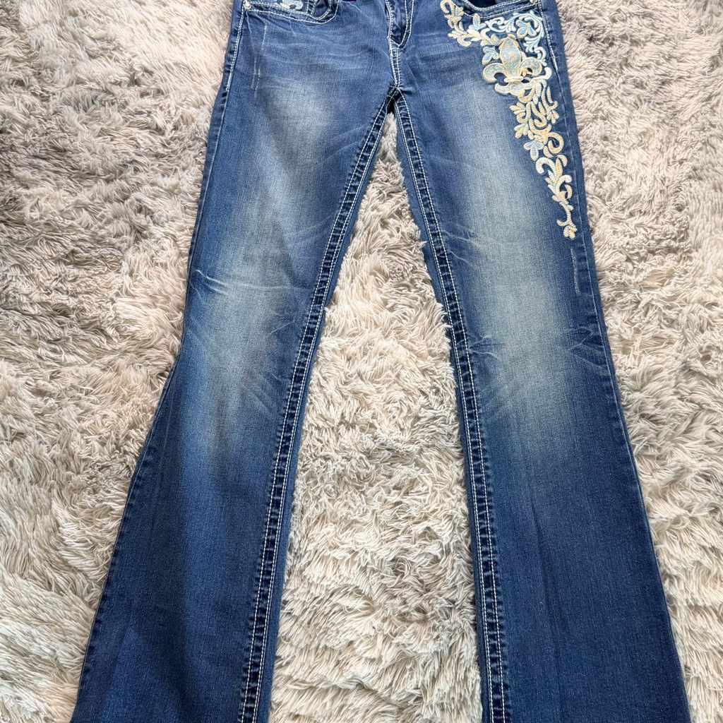 The Unbranded Brand Rockin’ Star Ranch Jeans Womens 31 Bling Western Size 31" - 1 Thumbnail