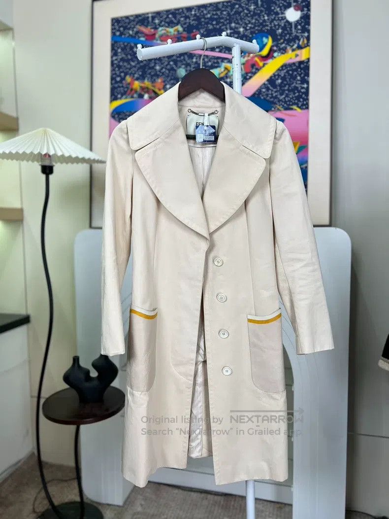 Fendi Fendi Patch leather solid color long trench coat Size XS / US 0-2 / IT 36-38 - 1 Thumbnail