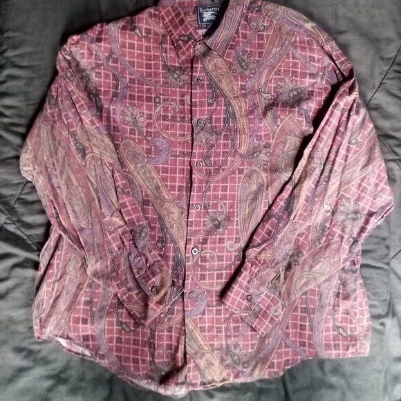 Burberry Vintage Burberrys Paisley Plaid Button Shirt Size US XL / EU 56 / 4 - 3 Thumbnail