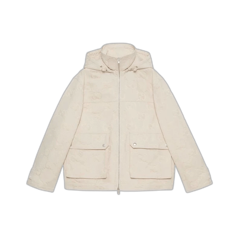 Gucci Gucci Beige Full Print Zip Jacket-2506 Size US L / EU 52-54 / 3 - 1 Thumbnail