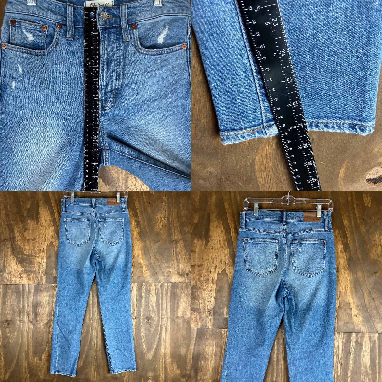 Madewell Madewell Womens Jeans Blue Denim High Rise Perfect Vintage Distressed Stretch 25 Size 42" / US 20 - 8 Thumbnail