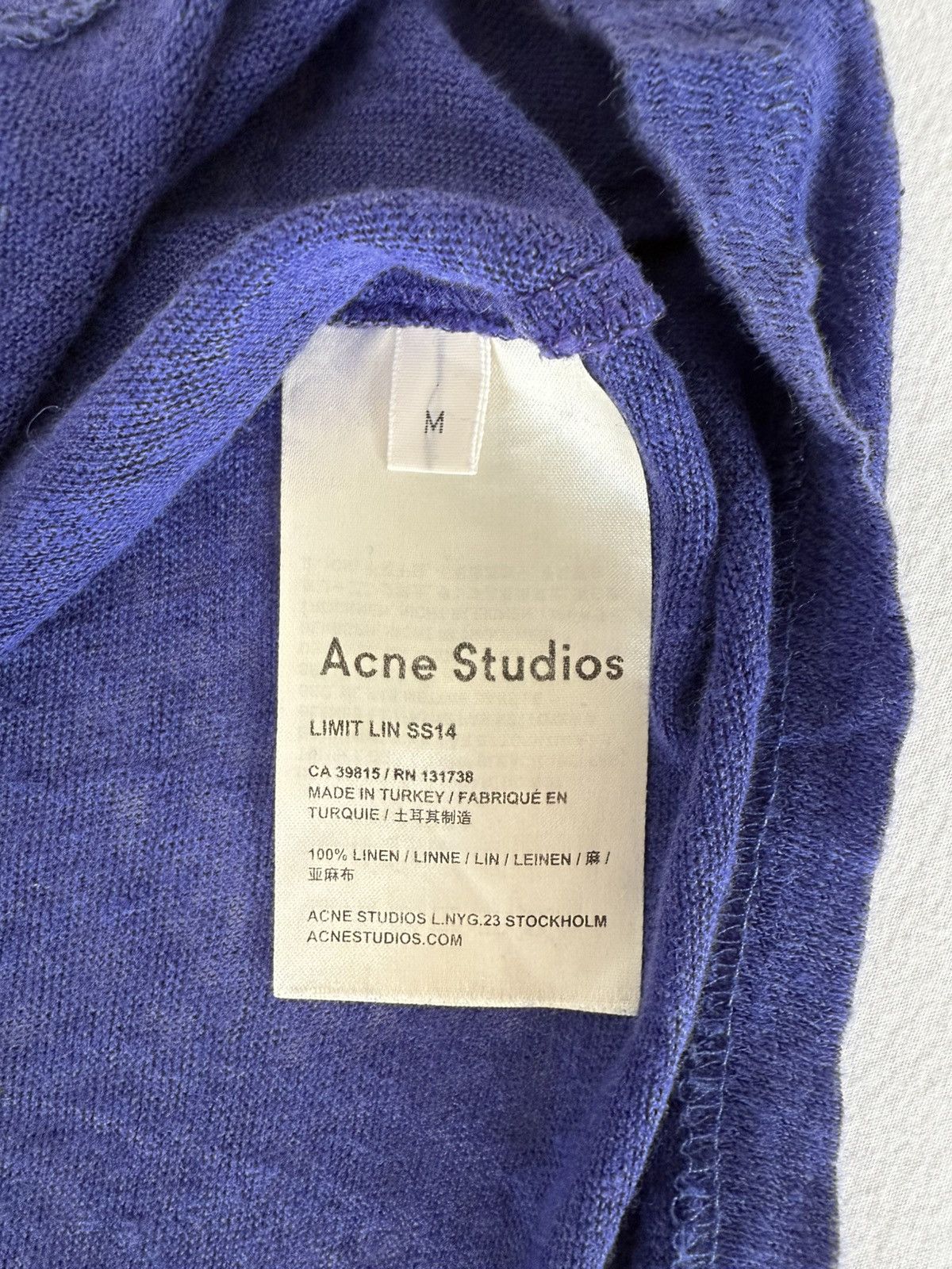 Acne Studios Acne studios Linen T-shirt Size US M / EU 48-50 / 2 - 3 Thumbnail