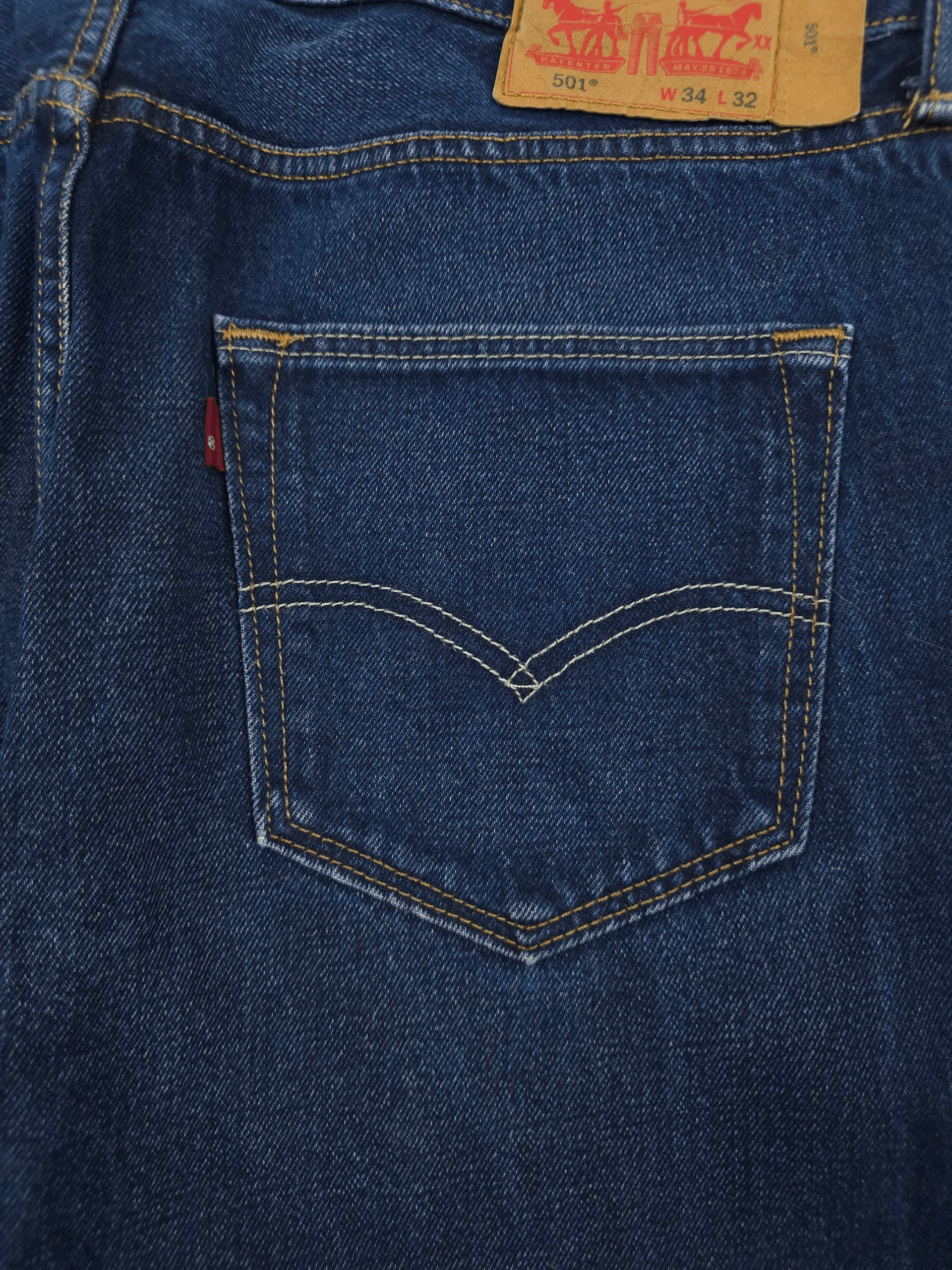 Levi's 💎 Levi's 34/32 Navy Classic Straight Denim Blue Jeans Y2K Size US 34 / EU 50 - 6 Thumbnail