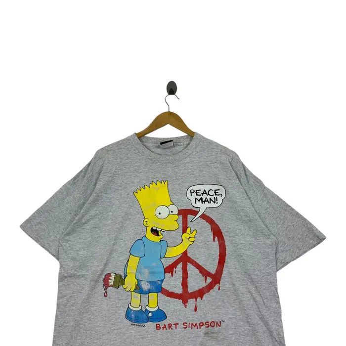 Vintage Vintage THE SIMPSON BART Graffiti Peace Baggy Tee Shirt Size US XL / EU 56 / 4 - 2 Thumbnail