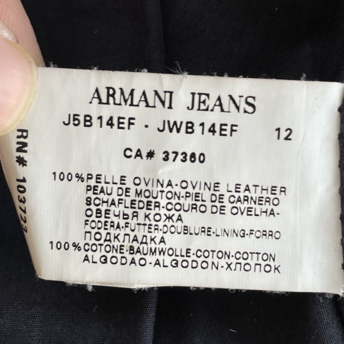Armani × Vintage Vintage Armani Jeans 00’s Avantgarde Leather Jacket Size S / US 4 / IT 40 - 13 Thumbnail