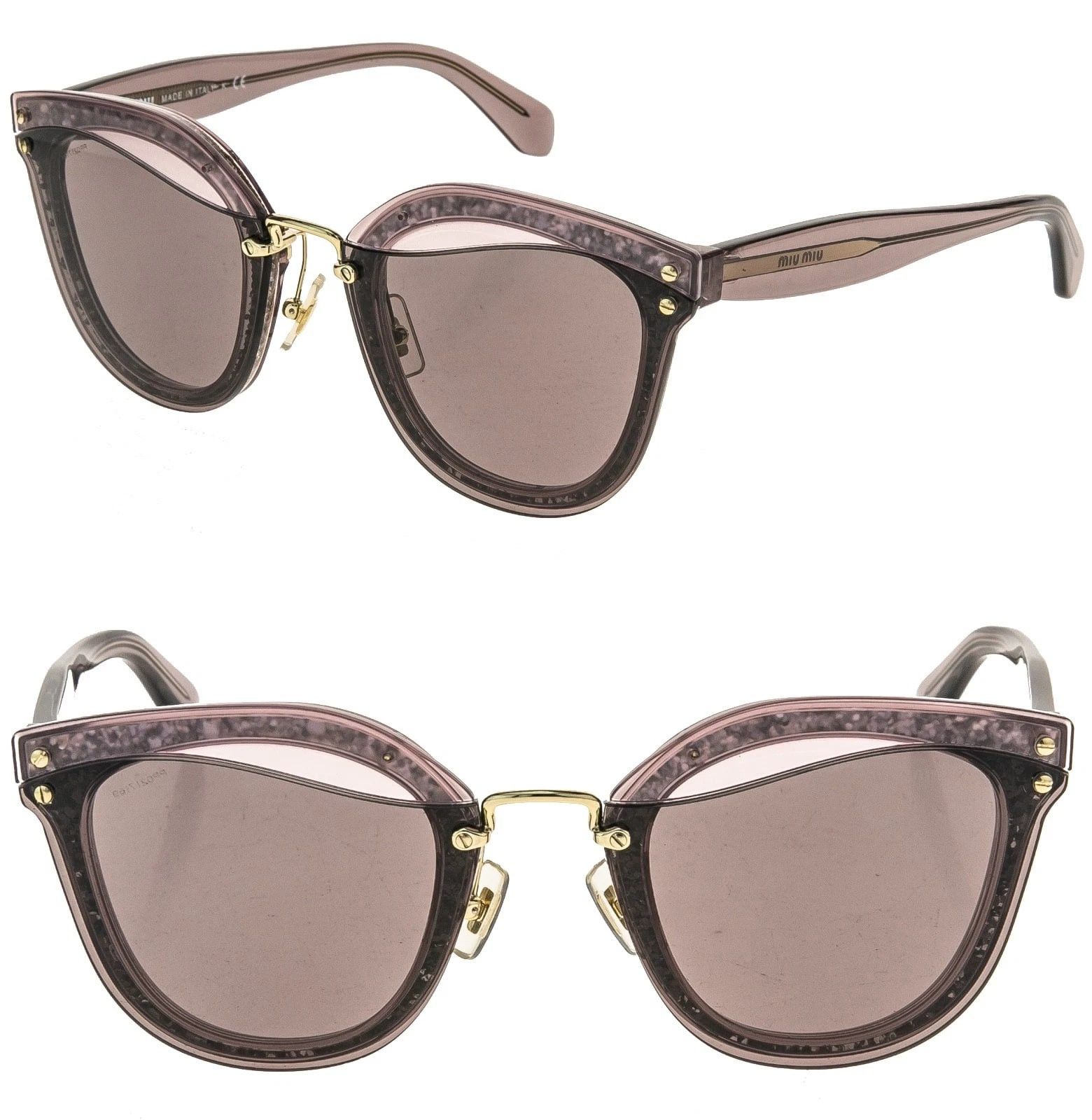 Miu Miu MIU MIU MU03TS REVEAL EVOLUTION GLITTER 03T Transparent Pink Size ONE SIZE - 1 Thumbnail