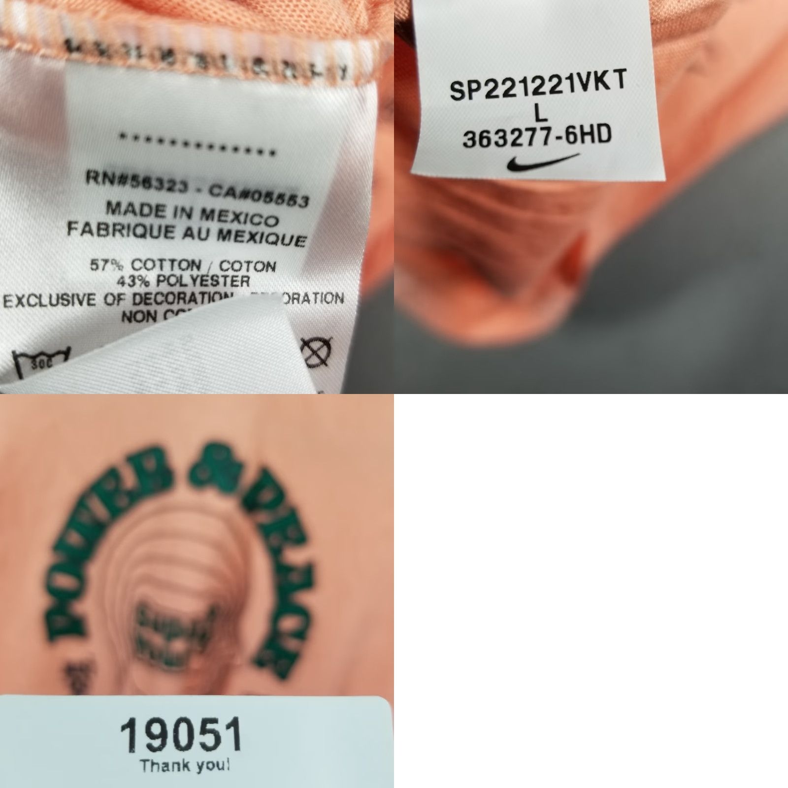 Nike Nike Shirt Mens Large Orange Peace Power Logo Solid Breathable Basic Size US L / EU 52-54 / 3 - 9 Thumbnail