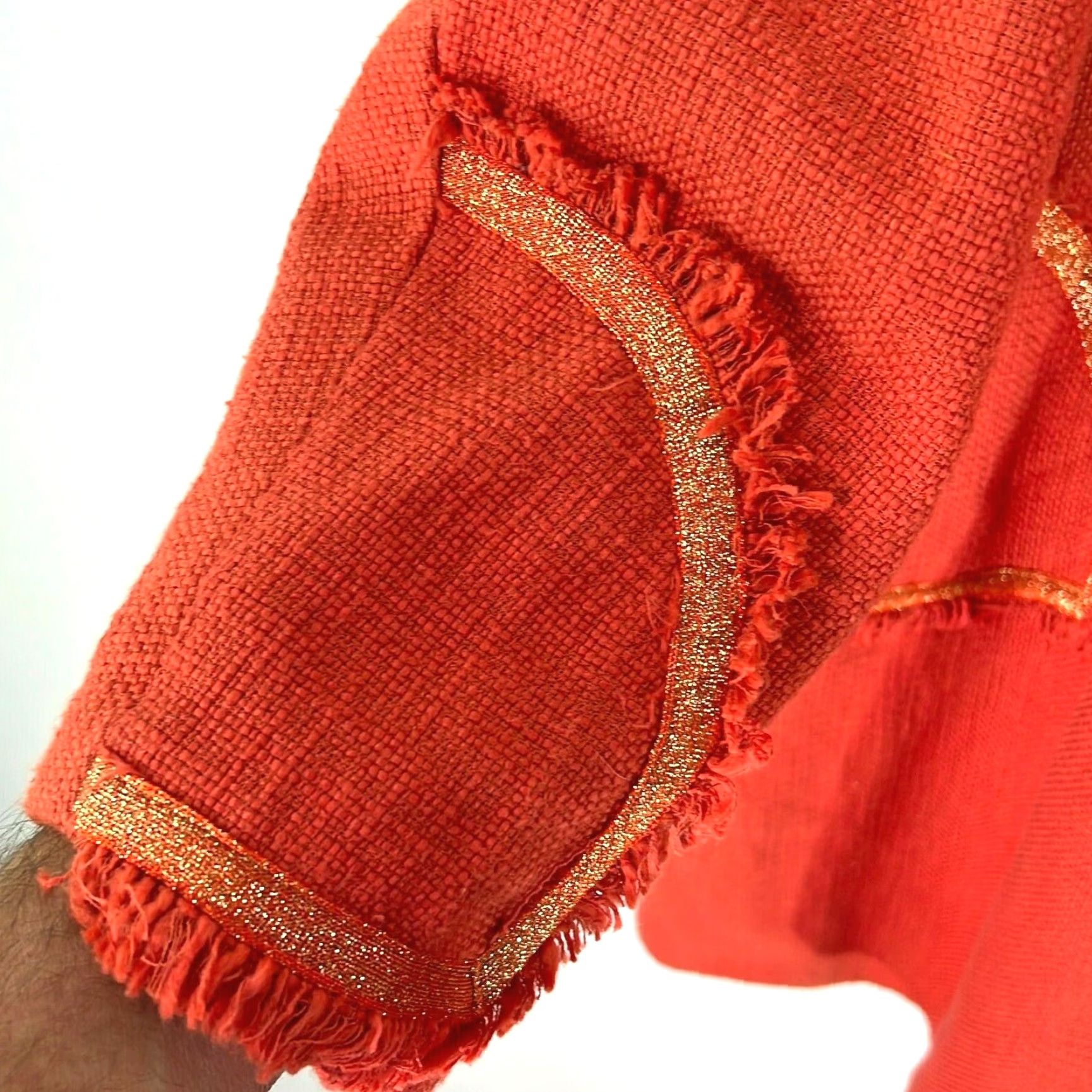 Vintage VINTAGE Paula Hian Jacket Women Orange 2X Plus Embroidered Tweed Embroidered Jacket Casual 90s? Size XXL / US 16-18 / IT 52-54 - 4 Thumbnail
