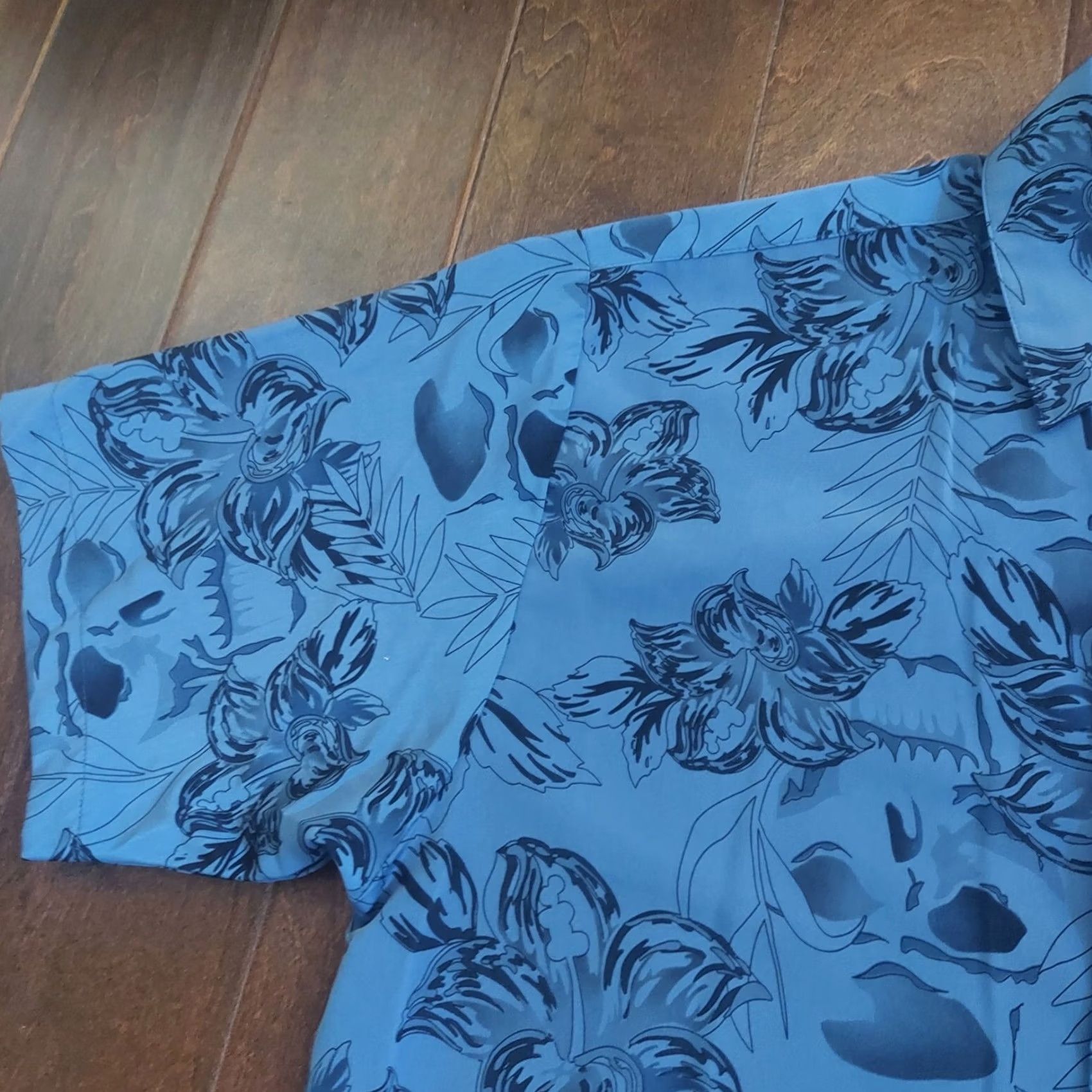 Sideout Sideout Shirt Mens M Men Short Sleeve Pocket Blue Black Floral Dress Size Size 40R - 7 Thumbnail