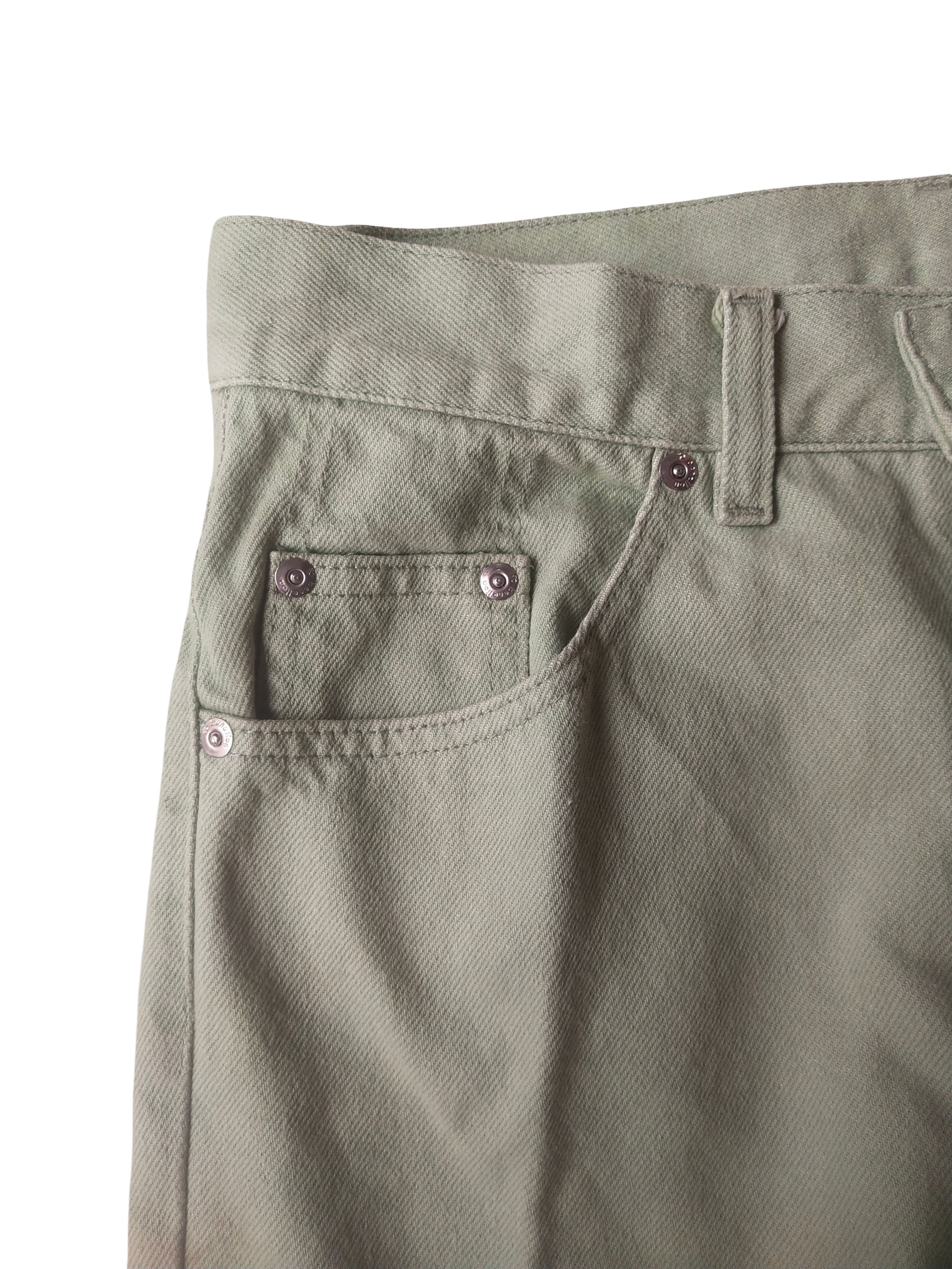 United Colors Of Benetton 1990s Benetton Made in Italy Sage Green Denim Jeans Size US 28 / EU 44 - 3 Thumbnail