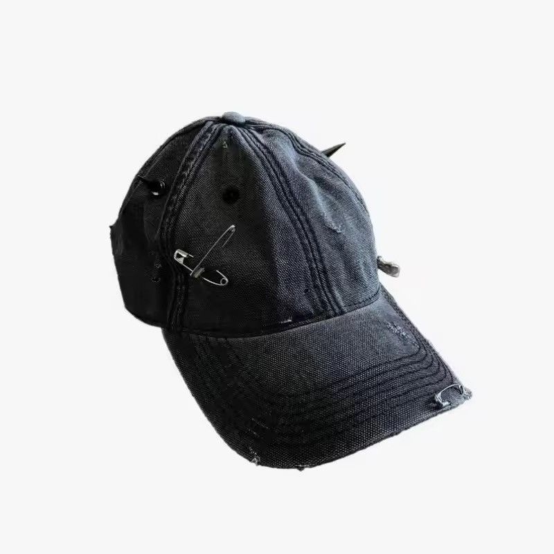 Other Gothic Punk Rivets Washed Streetwear Cap Hat Size ONE SIZE - 3 Thumbnail