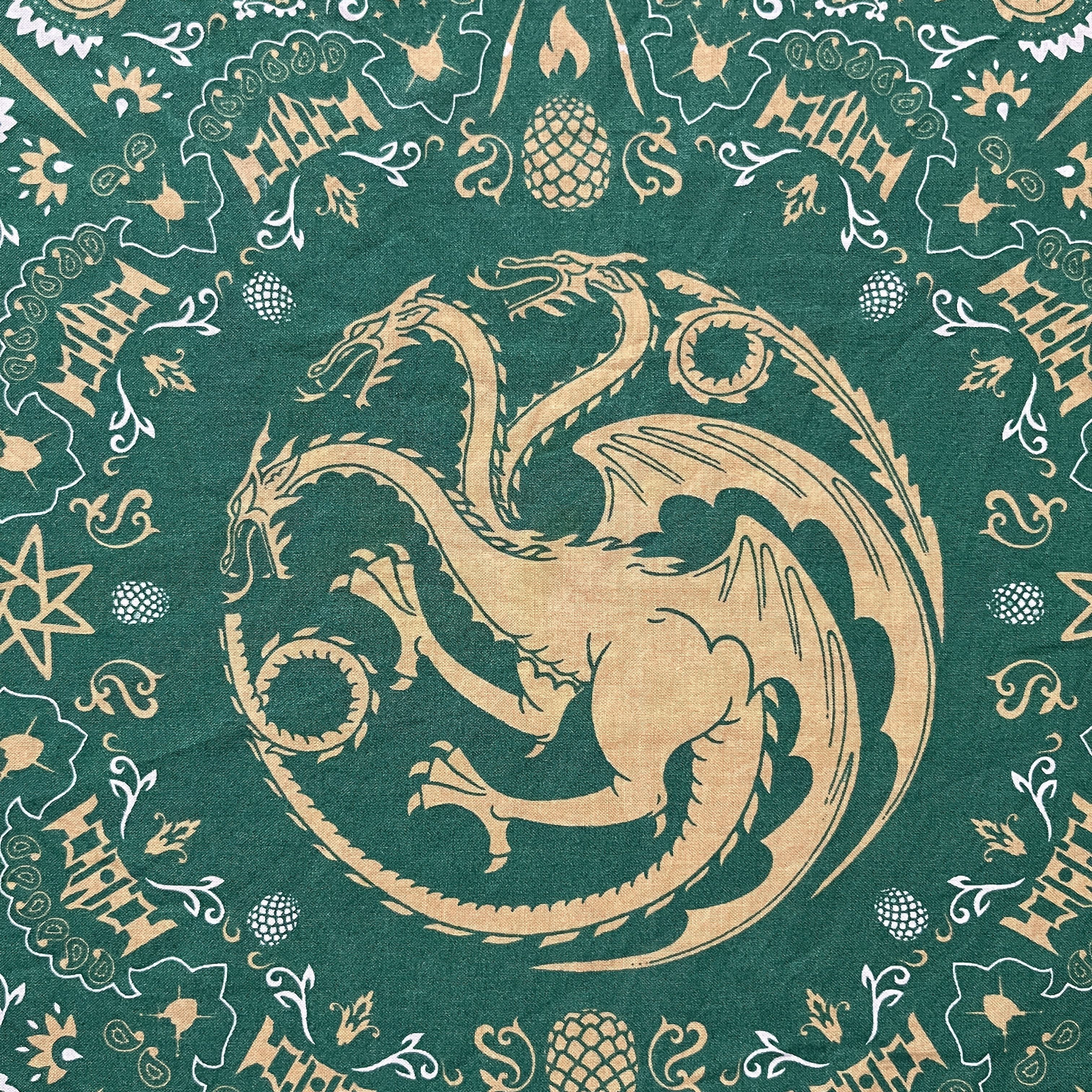 Vintage 2024 Game of Thrones bandana house of dragons Handkerchief Size ONE SIZE - 3 Thumbnail