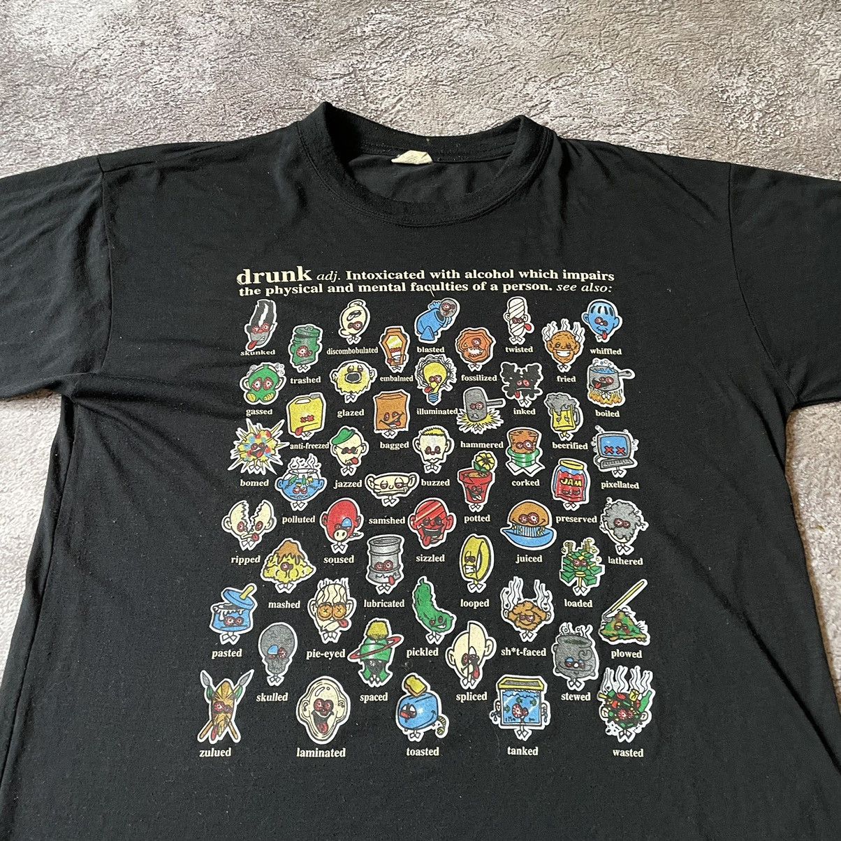 Gildan Vintage Y2K ADULT LOGO FUNNY DRUNK TRIP FACE L Size US L / EU 52-54 / 3 - 5 Thumbnail