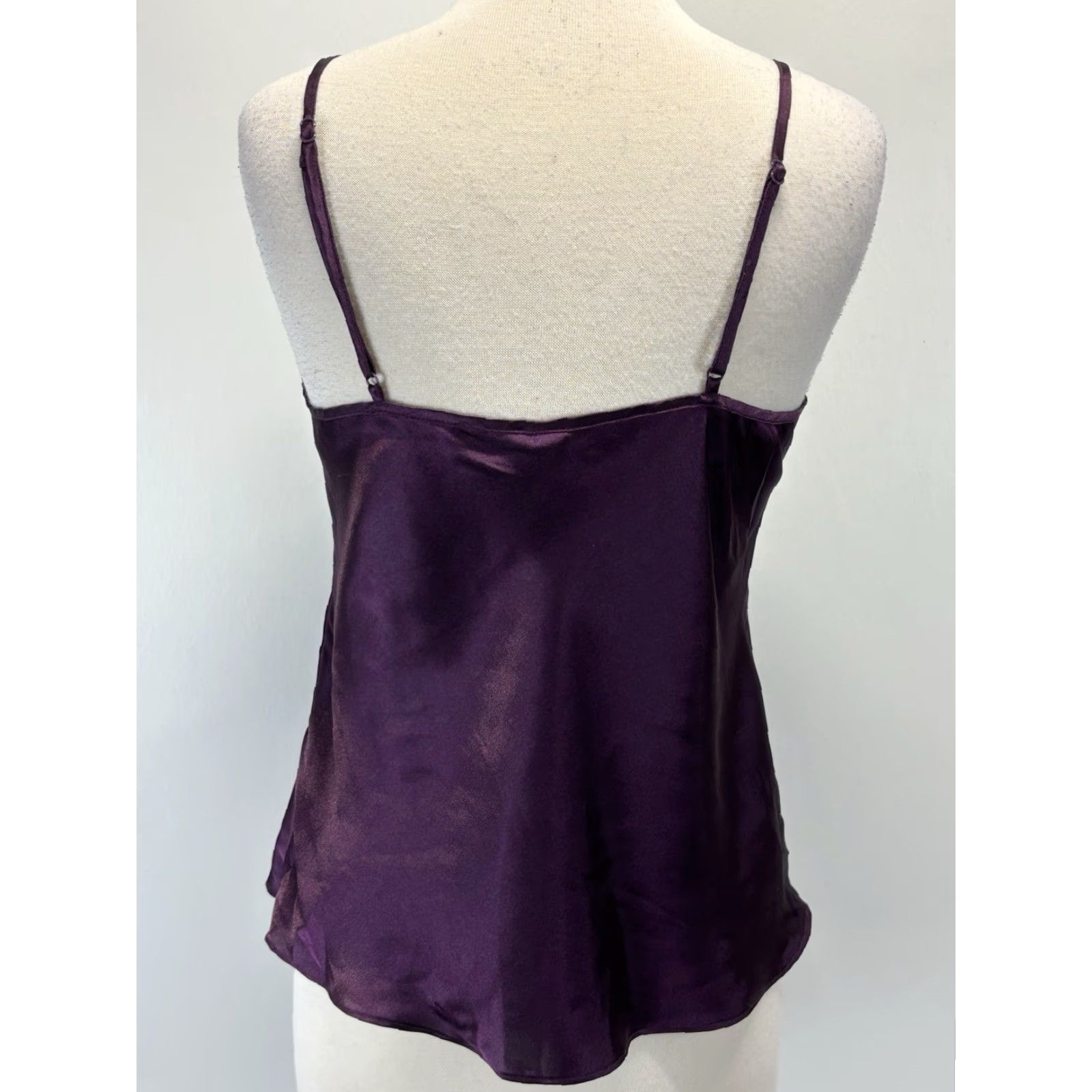 Vintage Gilligan O’Malley Satin Cami Top Shirt Sz Large Women’s Plum Lace Trim Whimsigoth Size L / US 10 / IT 46 - 3 Thumbnail