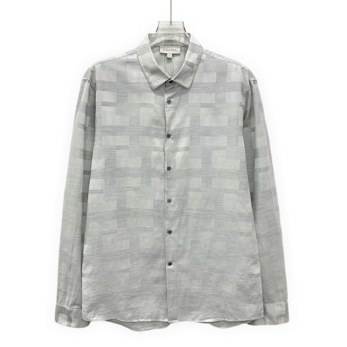 Calvin Klein Calvin Klein Grey Plaid Collared Long Sleeve Shirt K26WX Size US M / EU 48-50 / 2 - 1 Thumbnail