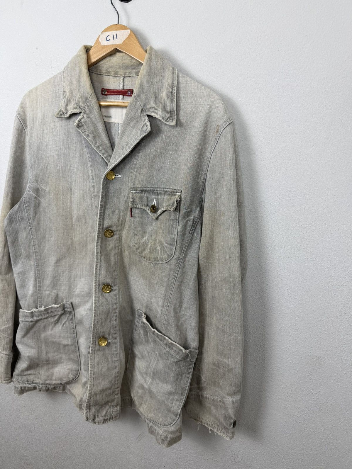 Levi's Vintage Distress Levi’s Redloop Denim Engineer Jacket Size US L / EU 52-54 / 3 - 3 Thumbnail