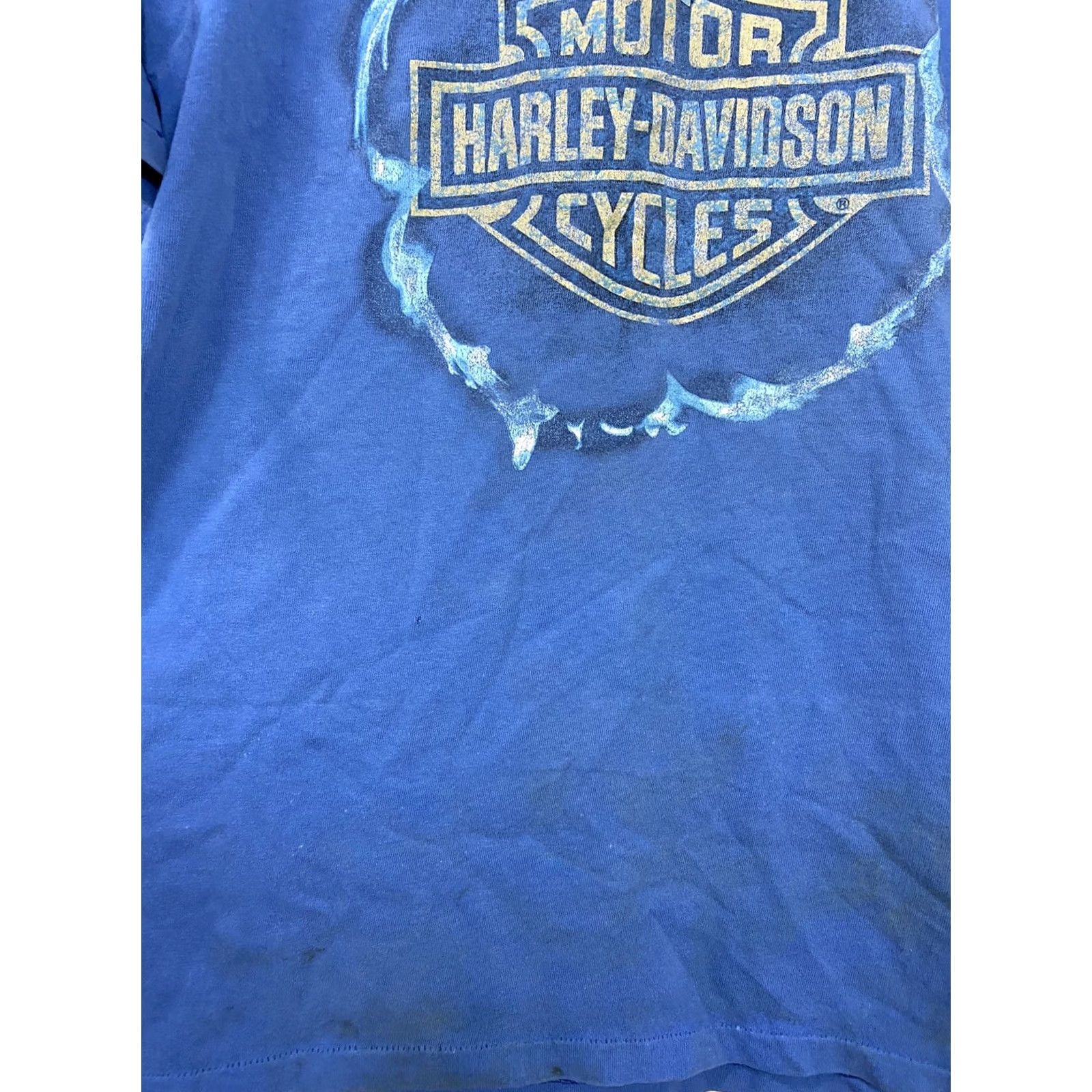 Harley Davidson Harley-Davidson T-Shirt Big Shield Graphic Blue XL USA Mens Shirt Sized XL VTG Stitch Short Sleeve Regular Fit Size US XL / EU 56 / 4 - 6 Thumbnail