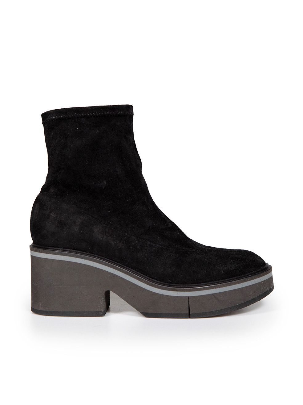 image of Robert Clergerie Black Suede Platform Boots, Women's (Size 9)