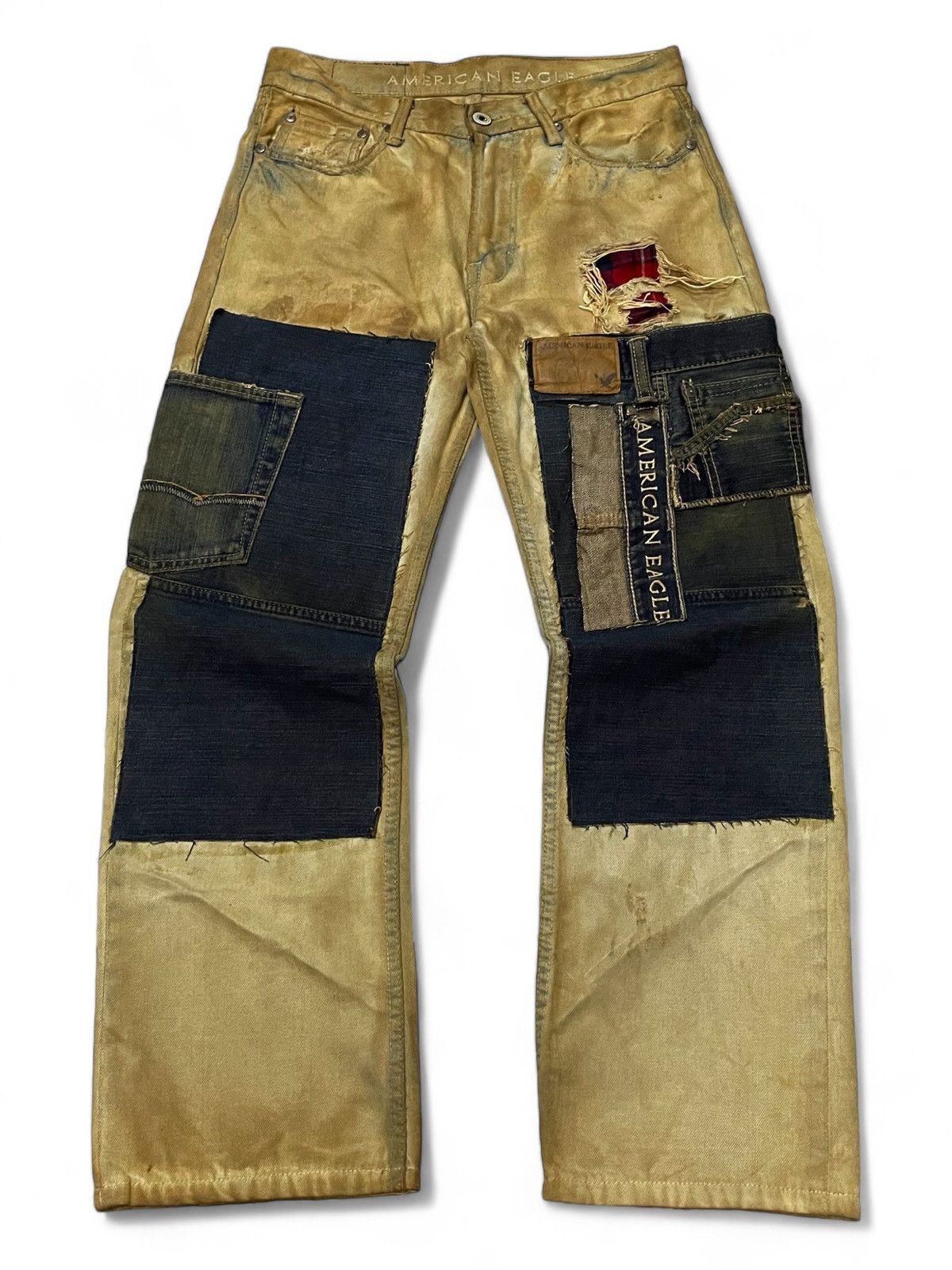 Hysteric Glamour × Japanese Brand American Eagle Patch work Mud Wash Dirty Loose Jeans Size US 30 / EU 46 - 1 Thumbnail
