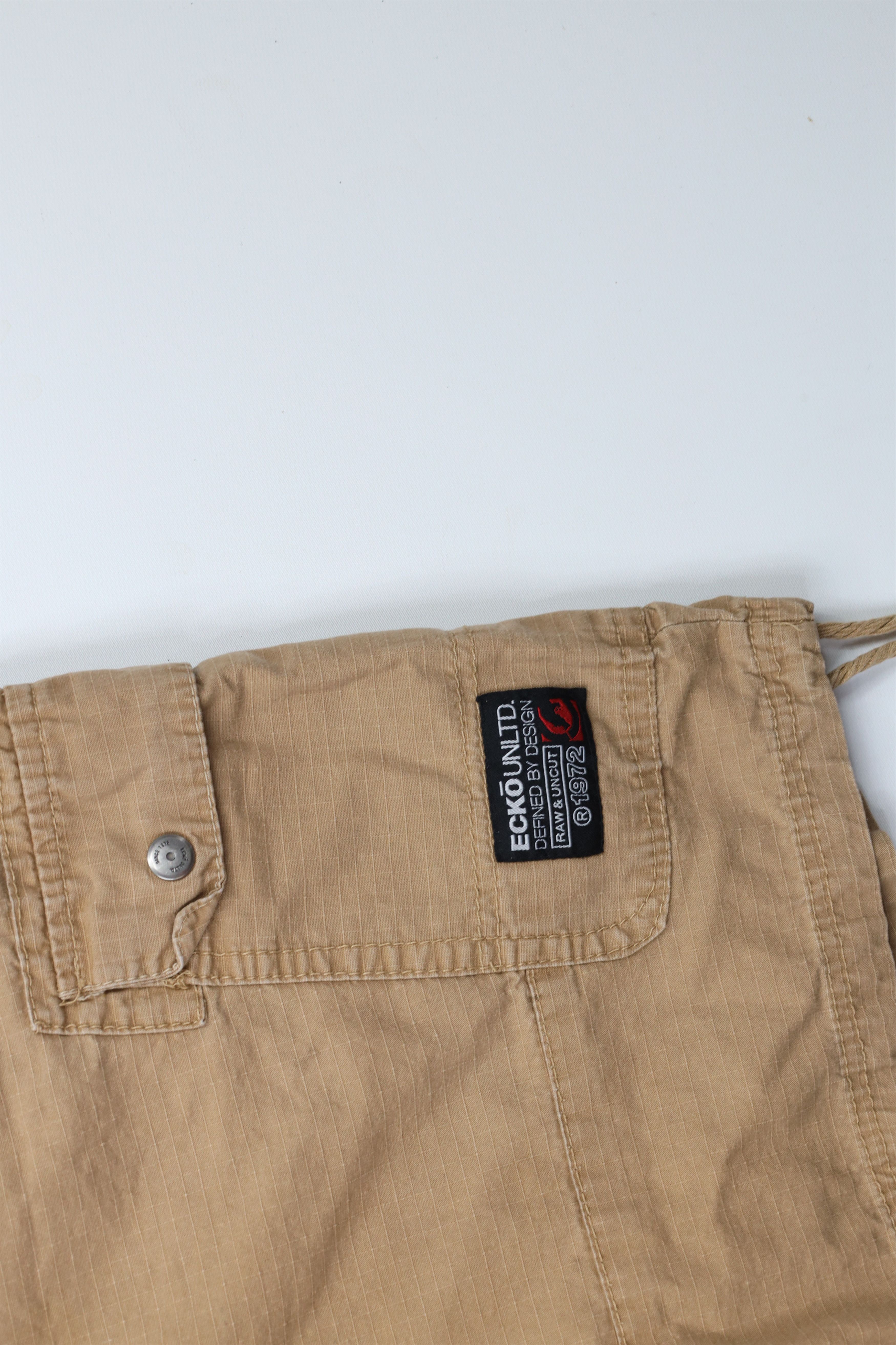 Ecko Unltd. × Vintage Vintage Ecko Baggy Fit Ripstop Cargo Shorts Beige Cotton Size US 42 / EU 58 - 5 Thumbnail