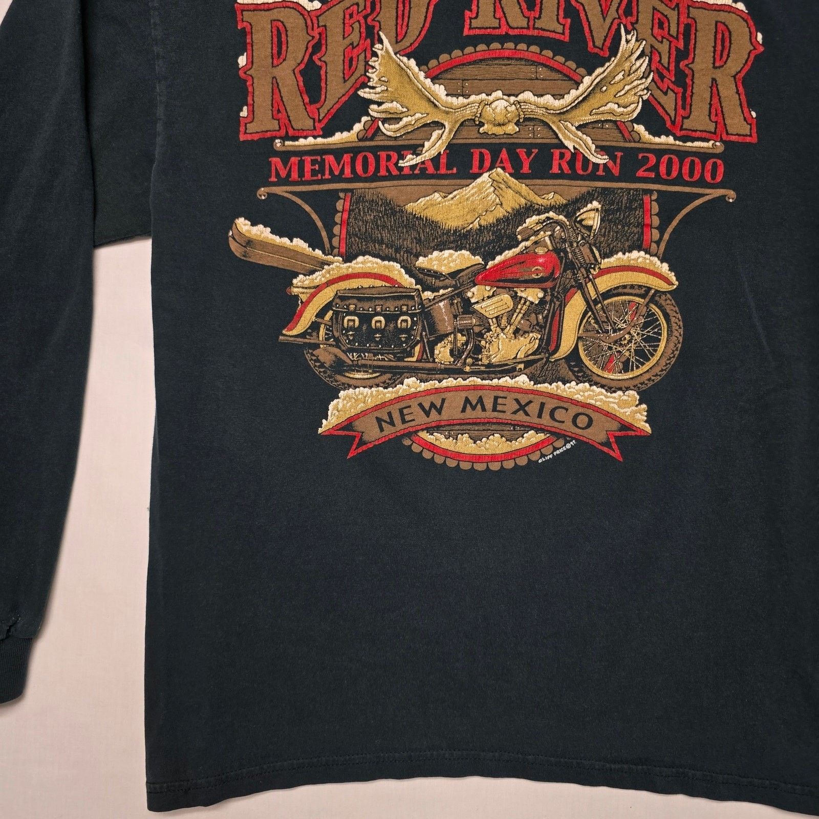Anvil Vintage Motorcyle Red River New Mexico Biker L Black Tee Size US L / EU 52-54 / 3 - 3 Thumbnail