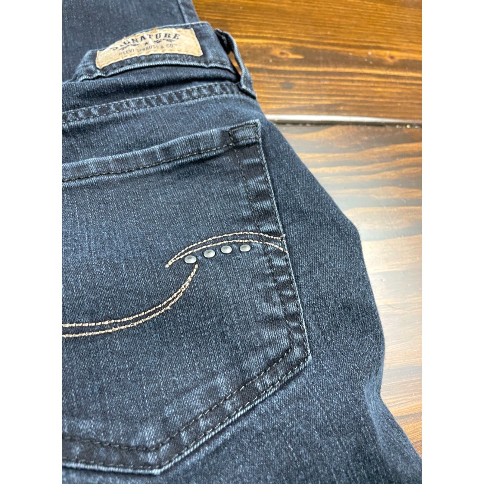 Levi's Levi's Signature Pants Woman's Jeans Skinny Black Dark Wash 10 Size 32" / US 10 / IT 46 - 6 Thumbnail