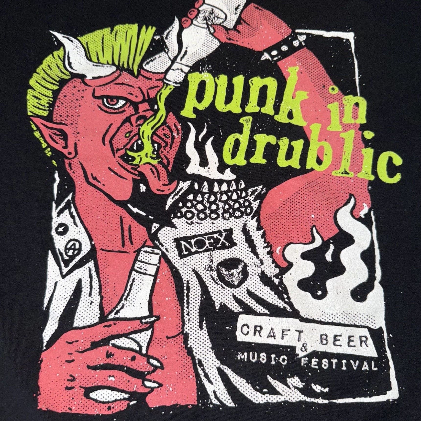 Tultex Punk In Drublic Craft Beer & Music Festival Black T Shirt 2018 XL Punk Rock Fest Shirt Mens Regular Black Cotton Tultex Double-Sided Vintage No Size US M / EU 48-50 / 2 - 2 Thumbnail