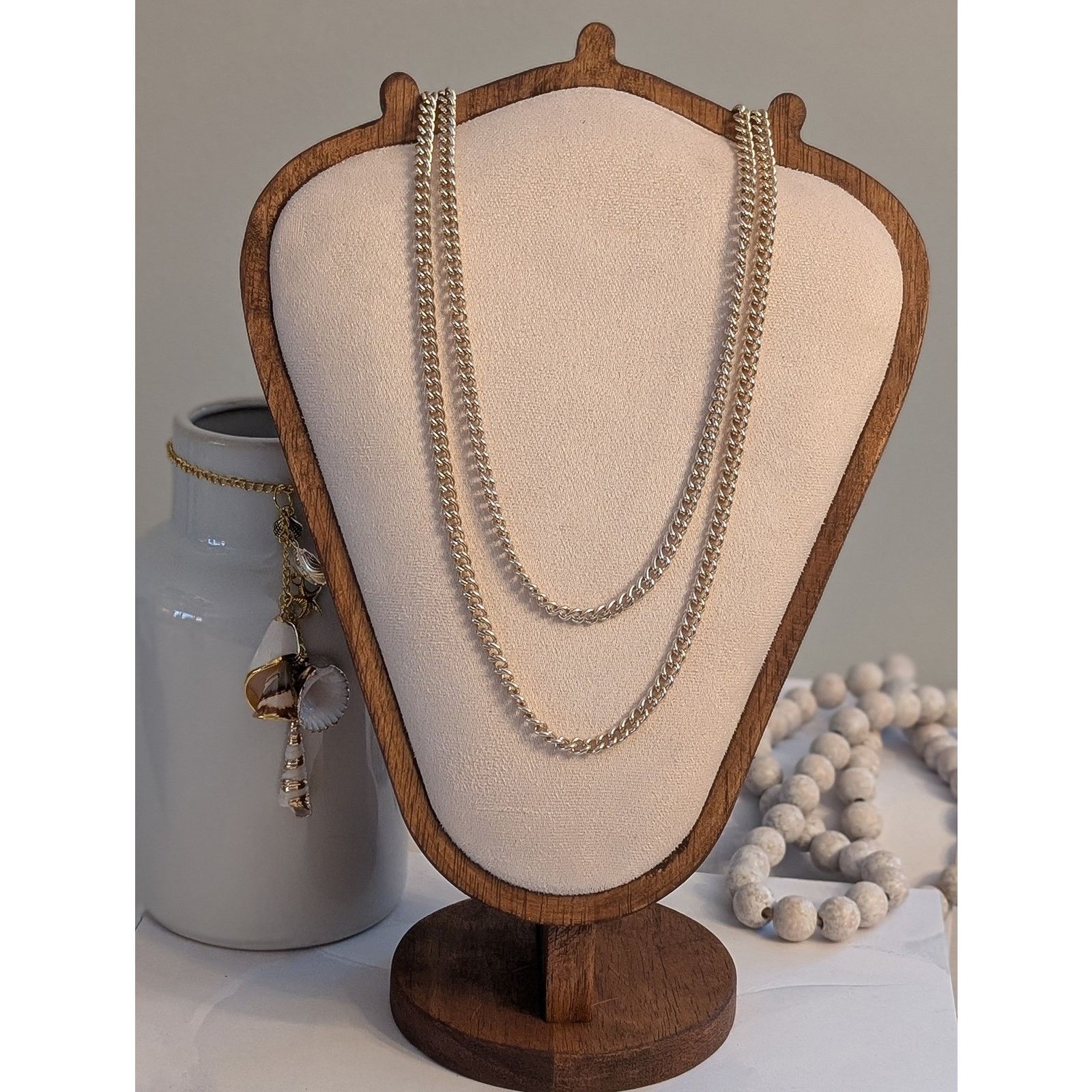 Vintage VTG 1980s Classic 54" Silver-Tone Curb Link Chain Necklace Size ONE SIZE - 1 Thumbnail