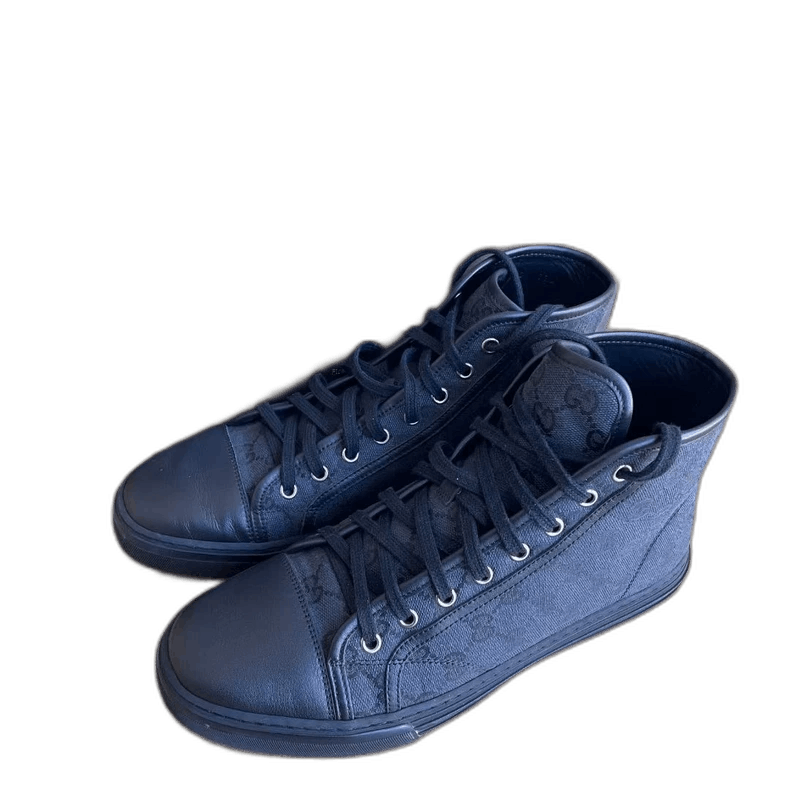 Gucci Gucci Black Logo Print High-Top Sneakers-yf Size US 8 / EU 41 - 1 Thumbnail