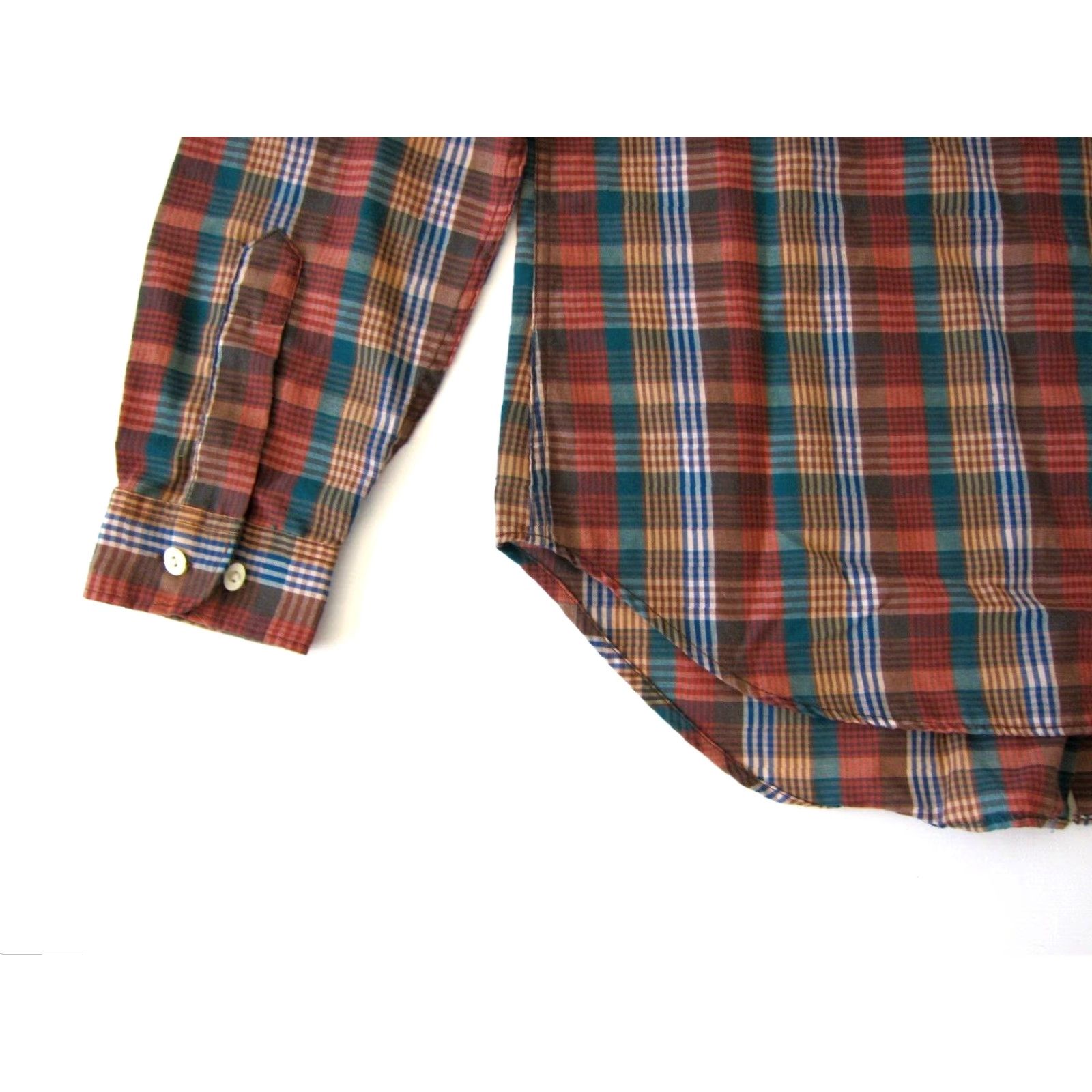 Vintage VINTAGE Foxcroft Blouse Shirt Women M Plaid Green Blue Cotton Long Sleeve Button Down Size M / US 6-8 / IT 42-44 - 5 Thumbnail