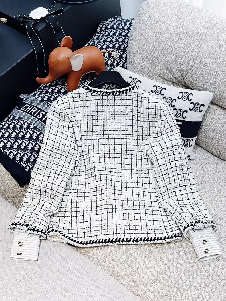 Chanel Chanel 24C show black and white plaid sequin silver silk r Size XS / US 0-2 / IT 36-38 - 3 Thumbnail