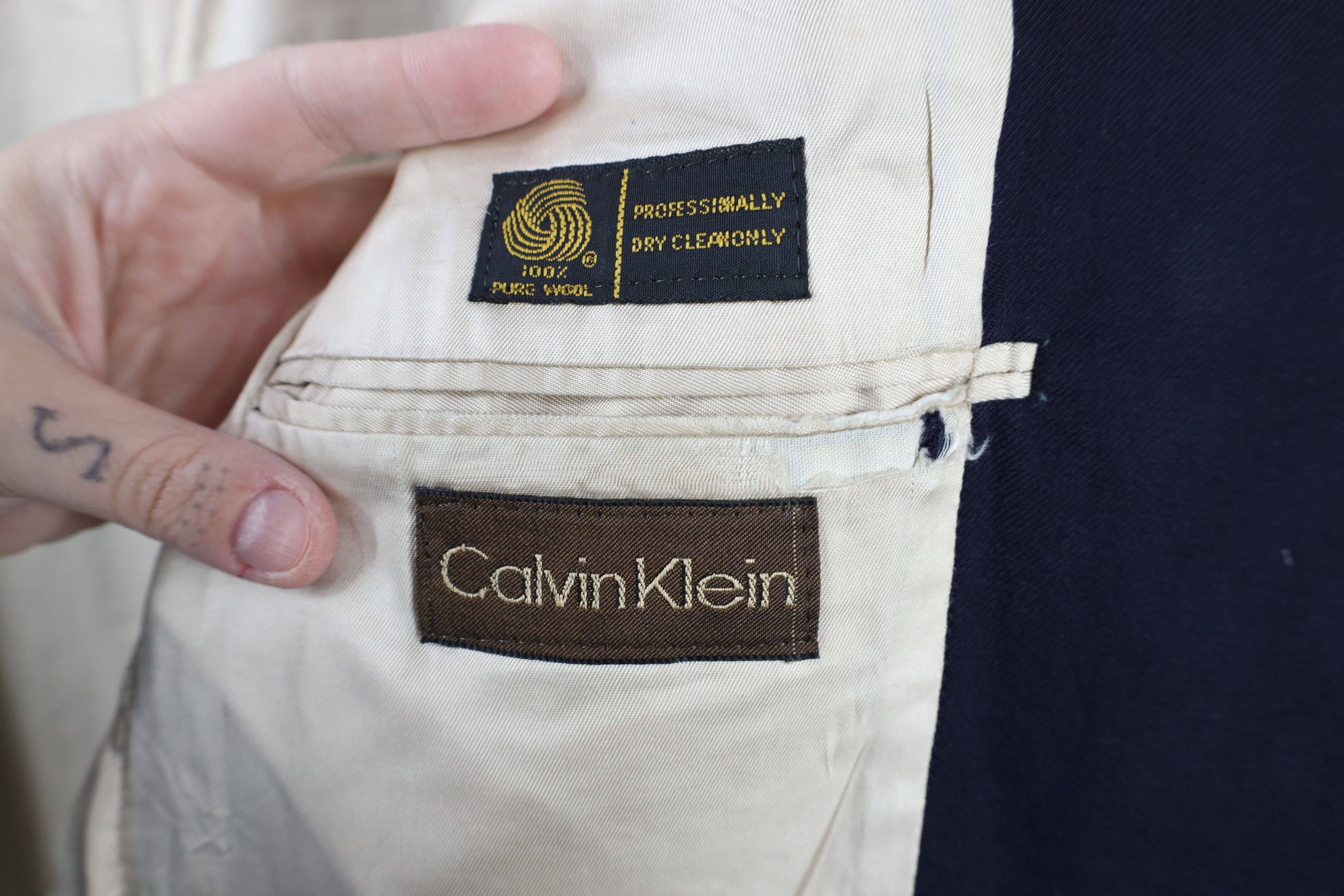 Calvin Klein × Vintage Vintage 80s Calvin Klein Wool 2 Button Suit Coat Jacket USA Size US L / EU 52-54 / 3 - 13 Thumbnail